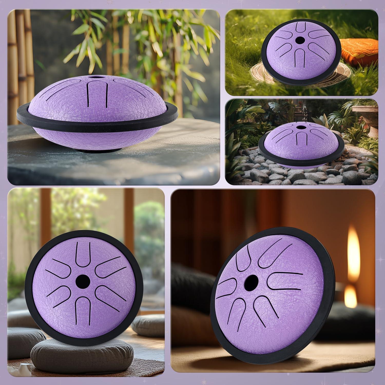 Tambor de Lengua de Acero Yahpetes 14 cm 6 Notas C Púrpura