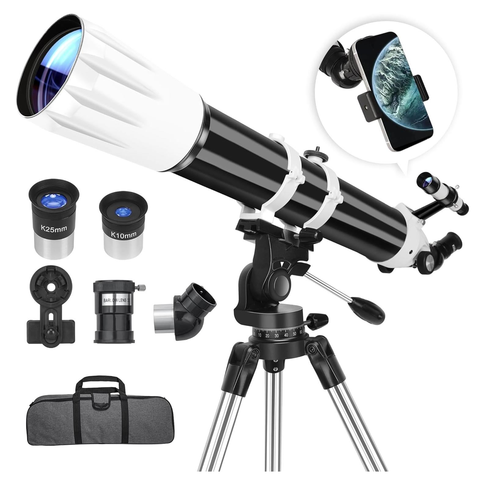 Telescopio Astronómico Hawkko 90mm Apertura 900mm Alta Potencia