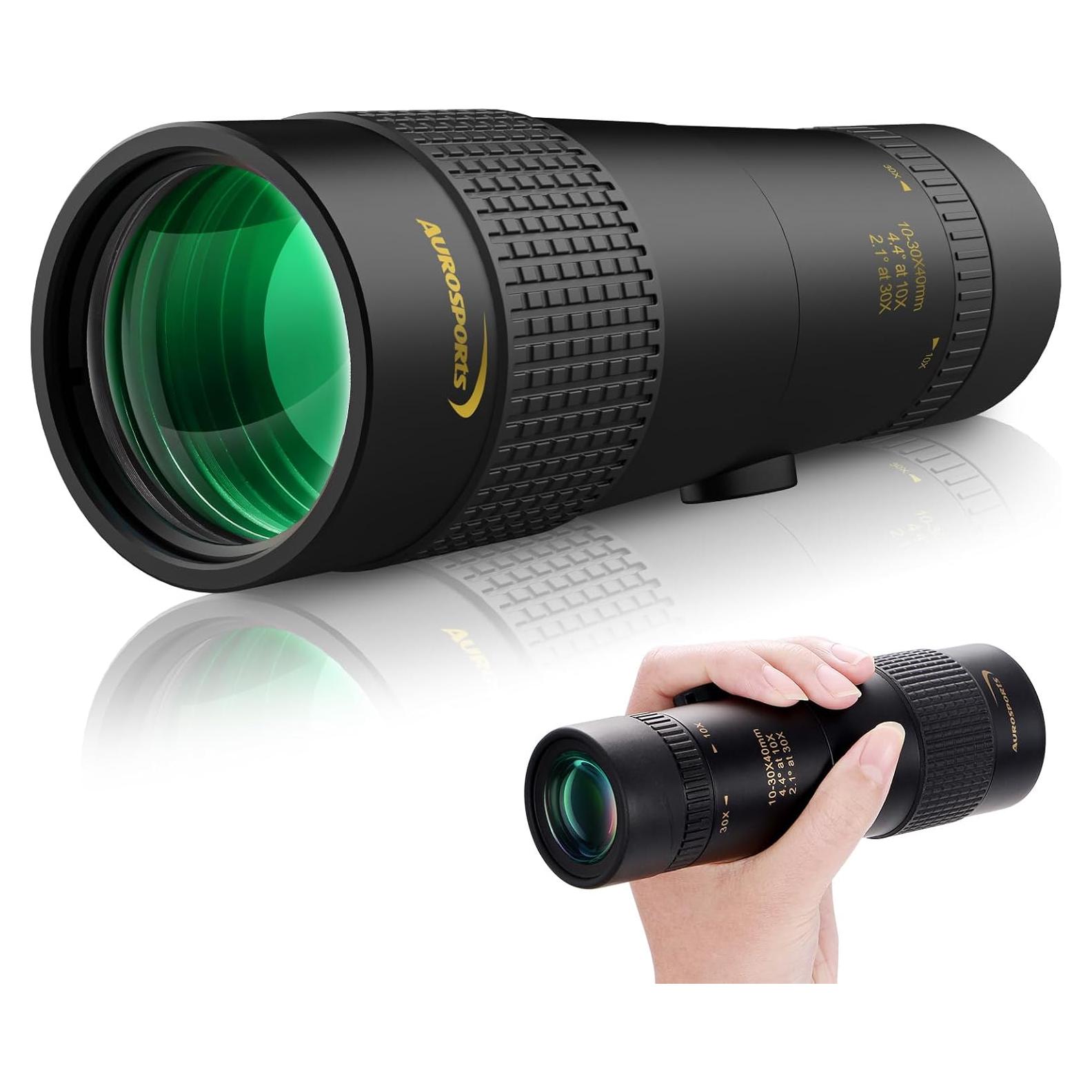 Monóculo Aurosports 10-30x40 Zoom Alta Potencia 161g