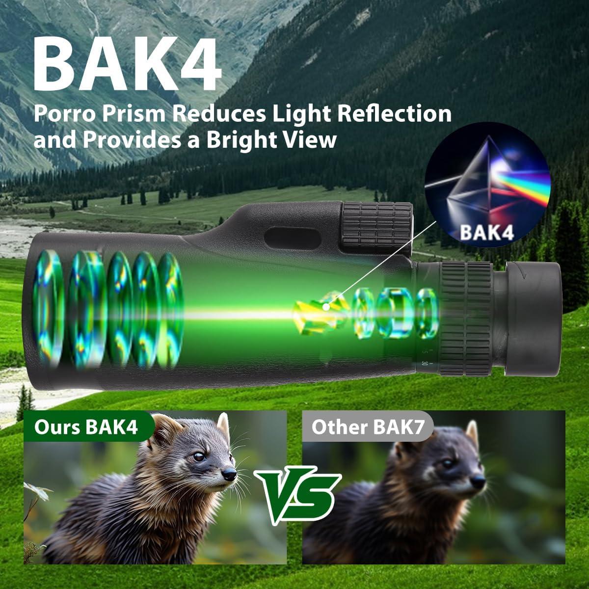 Telescopio Monocular 80x100 KTBDING con Trípode y Soporte para Smartphone