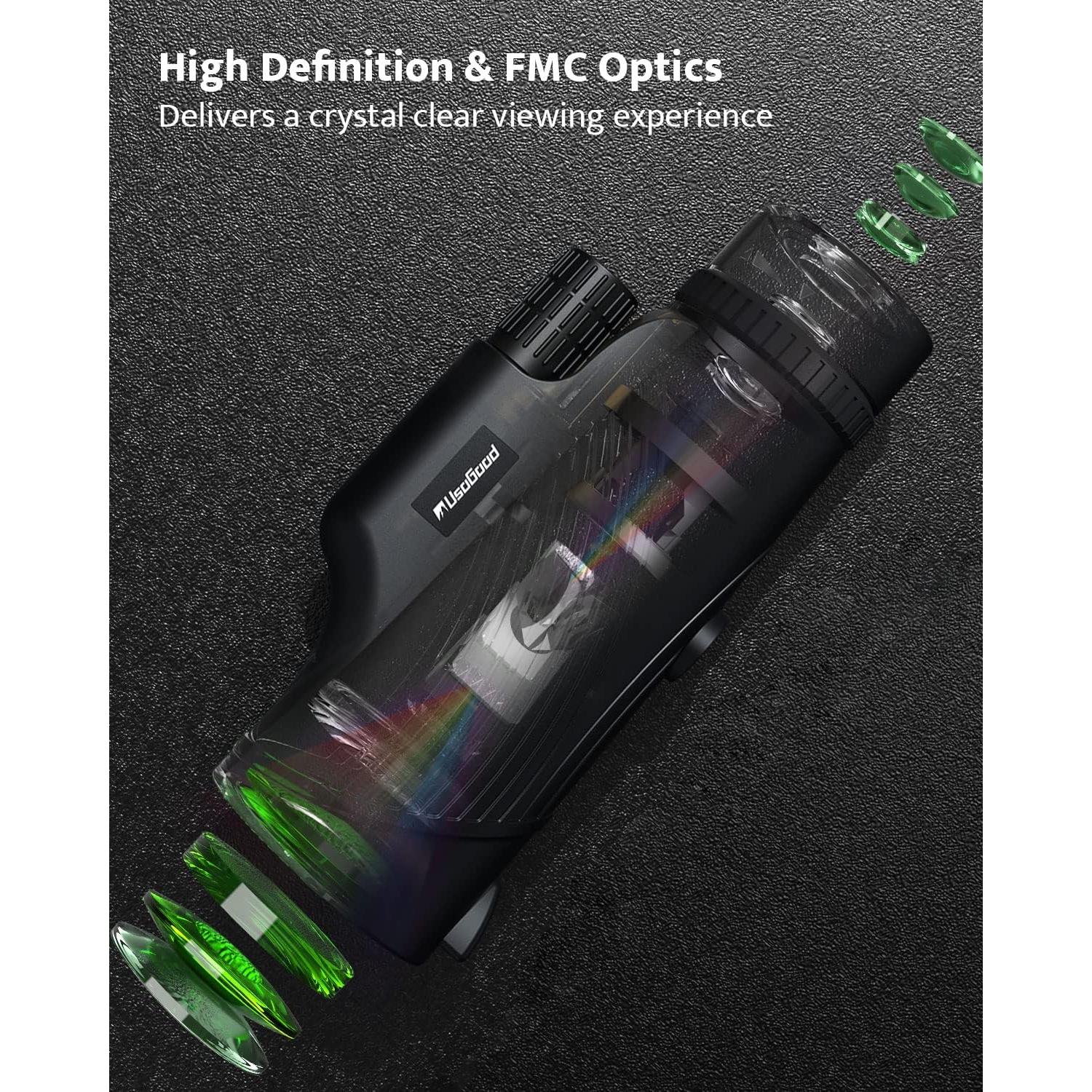 Monocular Usogood 10x42 Compacto Impermeable para Observación