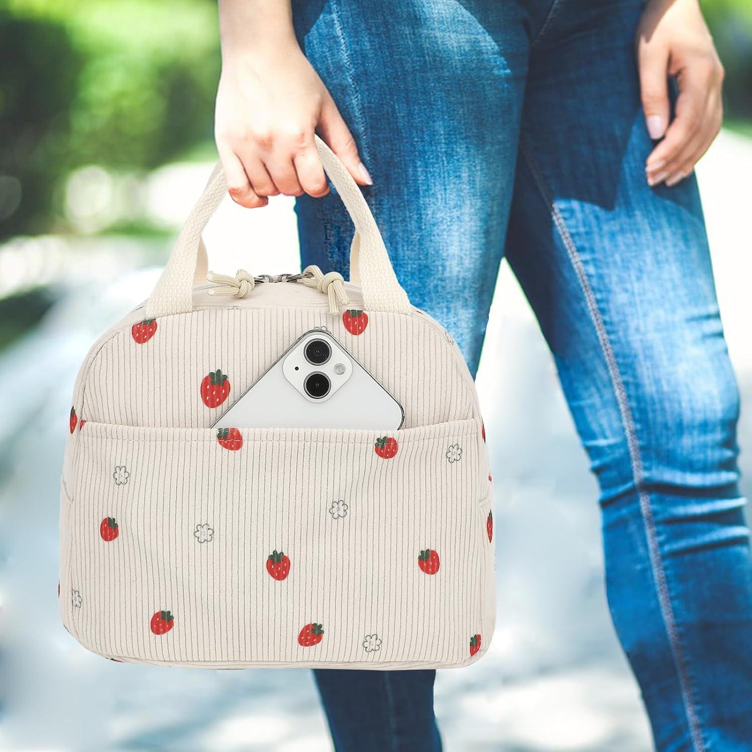 Bolsa de Almuerzo Aislada Xunteny Corduroy Beige 10L