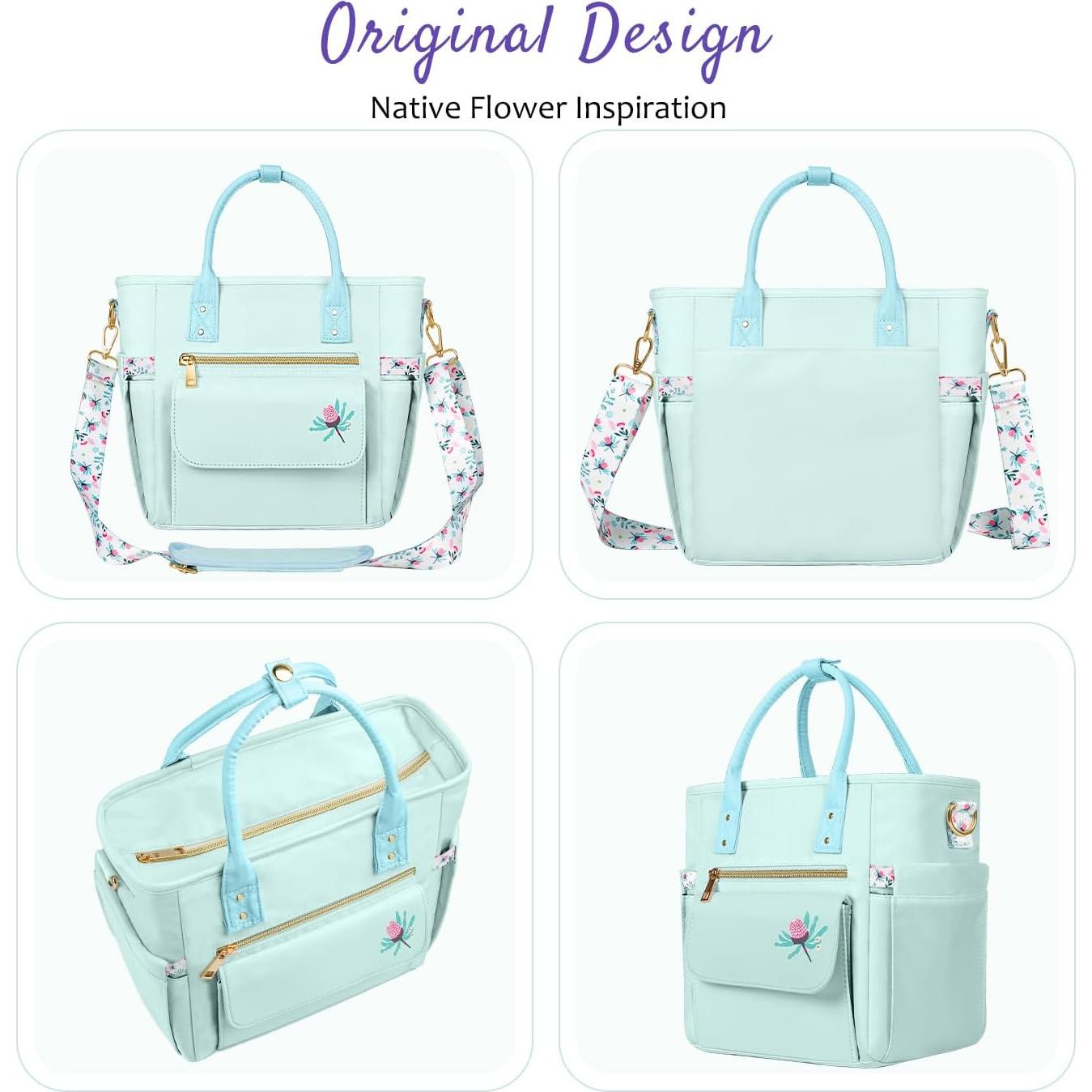 Bolsa de Almuerzo Aislada GLORIEROO Floral 11L Azul Brumoso