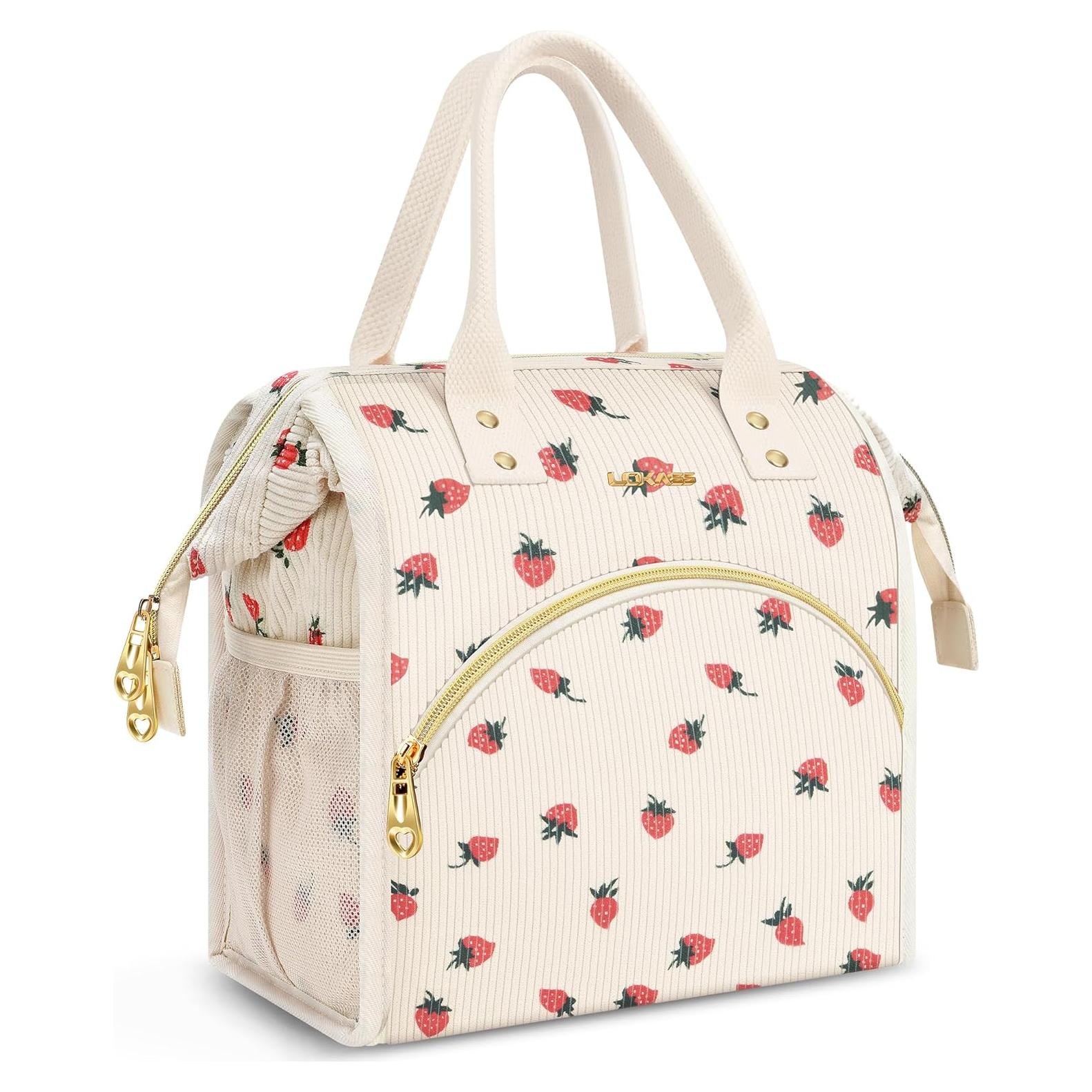 Bolsa de Almuerzo Térmica LOKASS Terciopelo de Fresa 11.81L