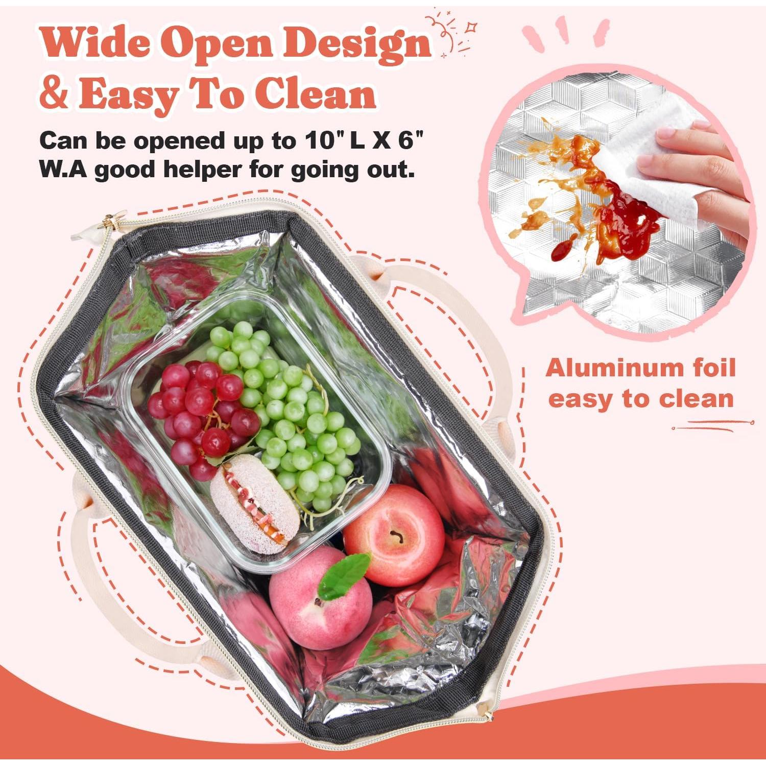 Bolsa de Almuerzo Térmica LOKASS Terciopelo de Fresa 11.81L