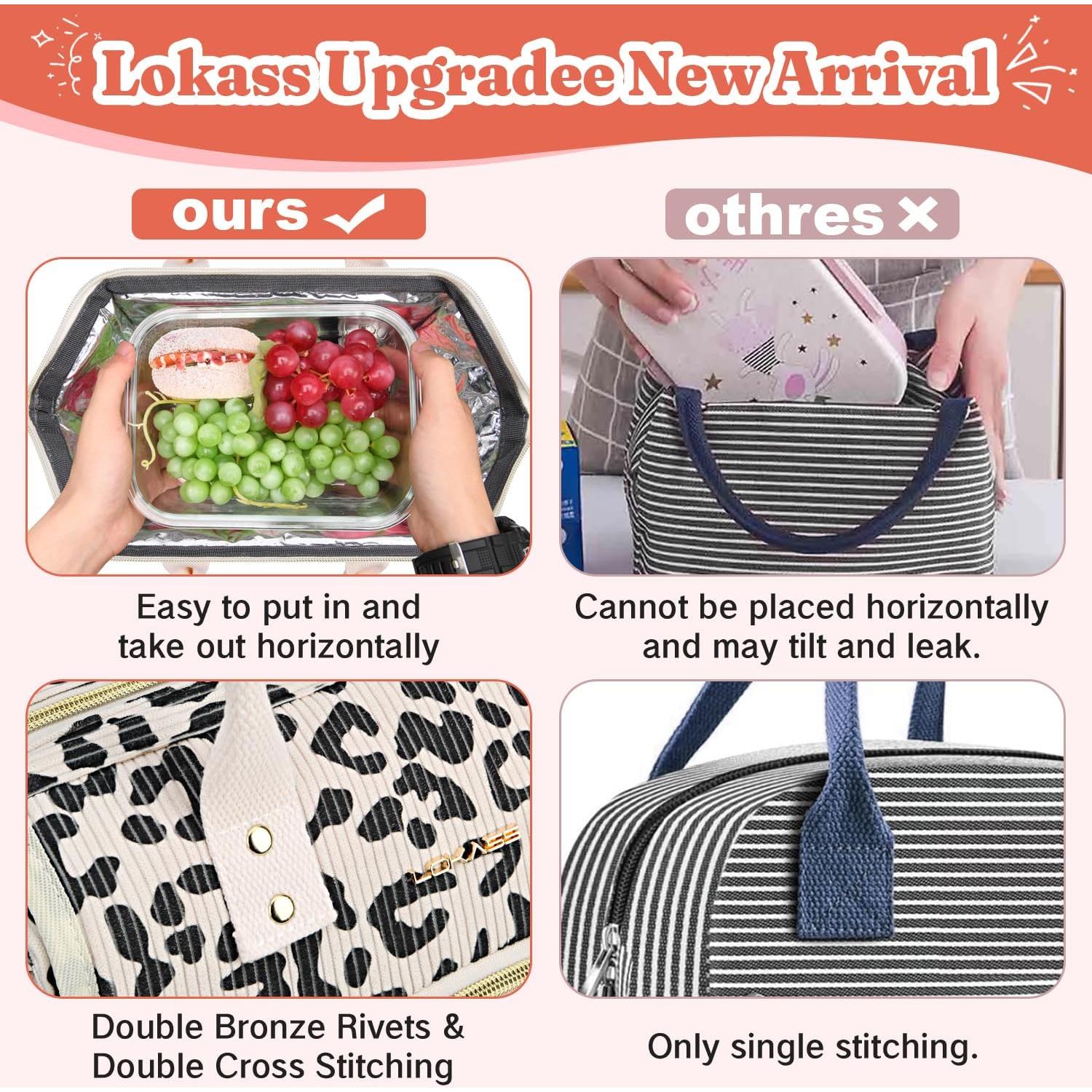 Bolsa de Almuerzo Térmica LOKASS Terciopelo de Fresa 11.81L