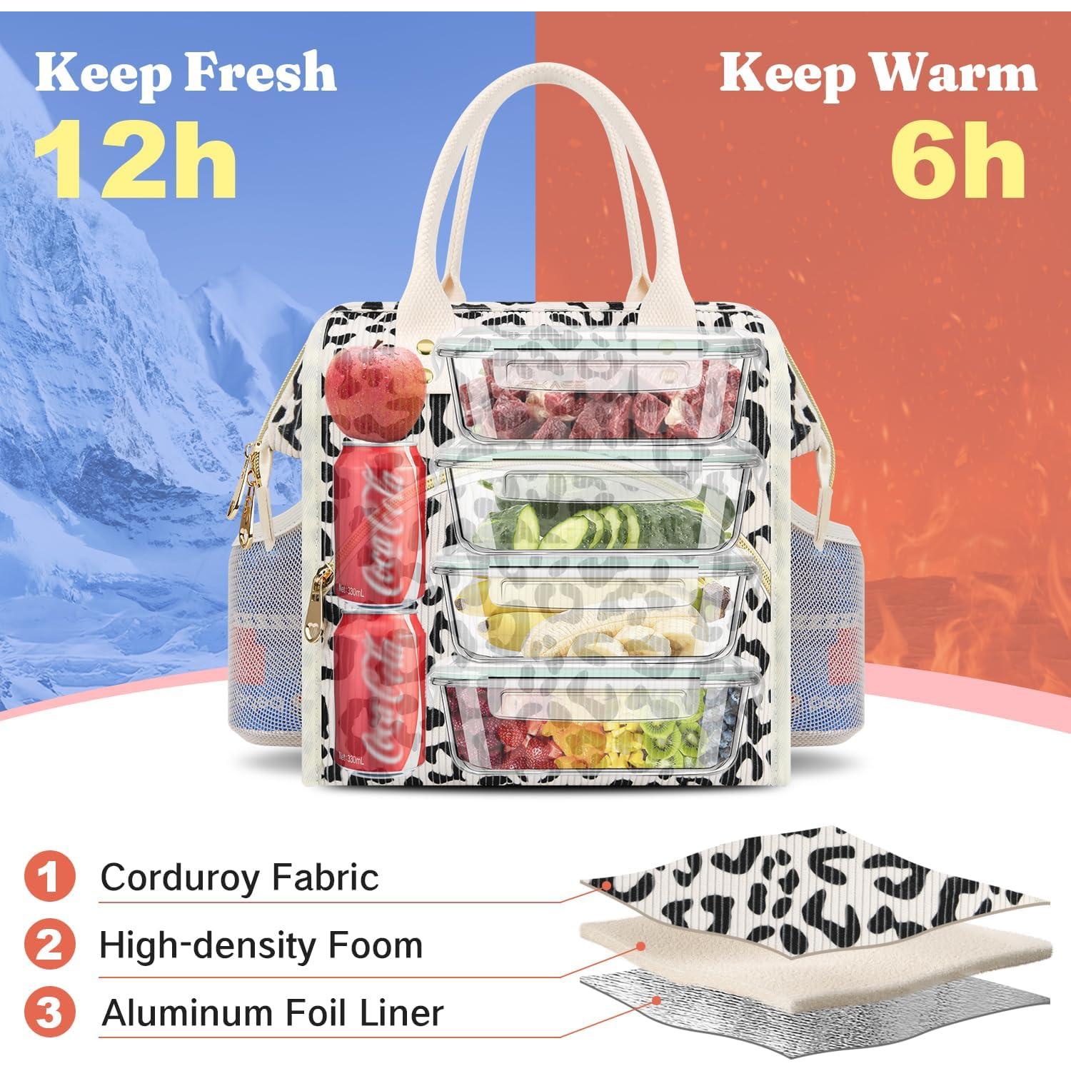 Bolsa de Almuerzo Térmica LOKASS Terciopelo de Fresa 11.81L