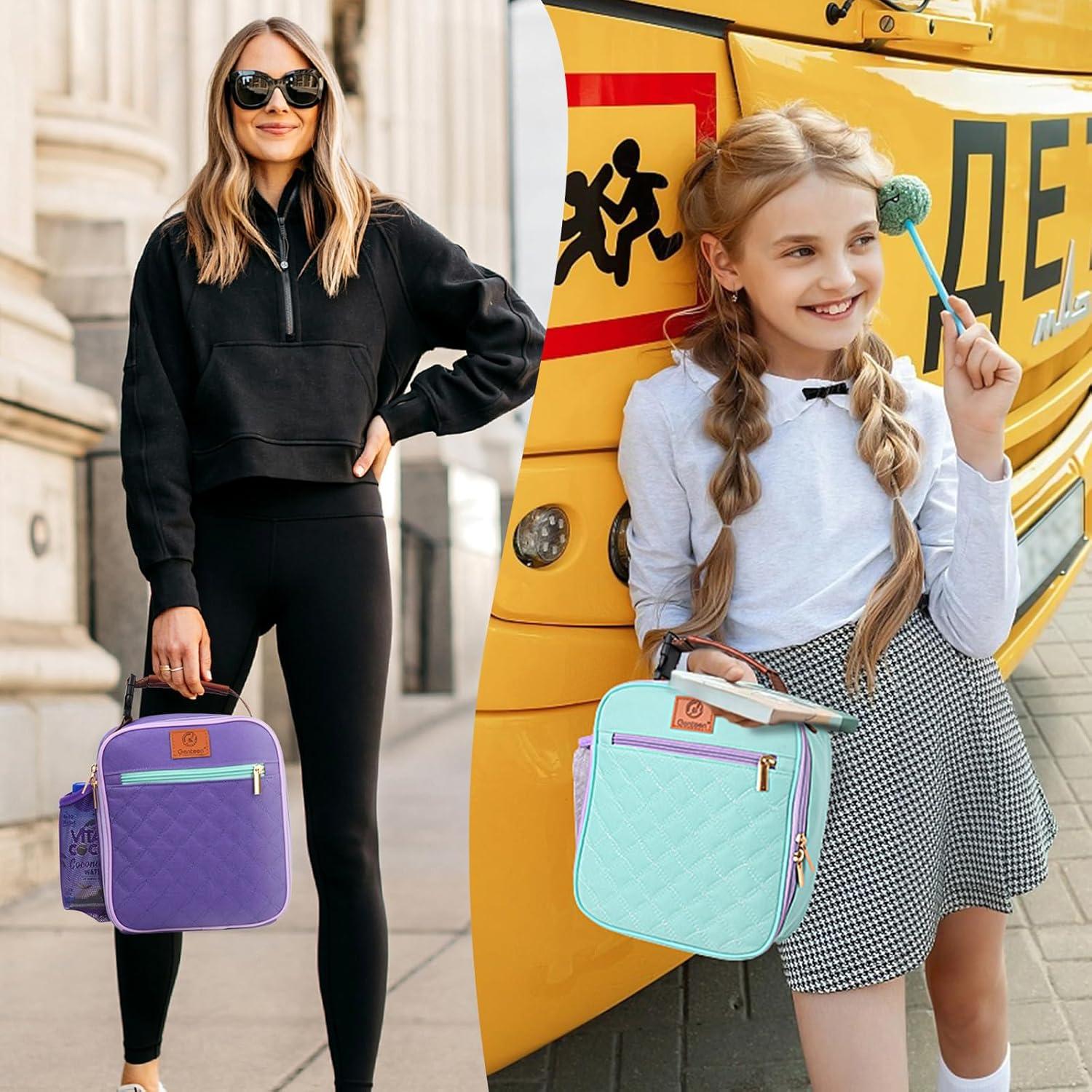 Bolsa de Almuerzo Aislada Genteen 5L Morada con Soporte