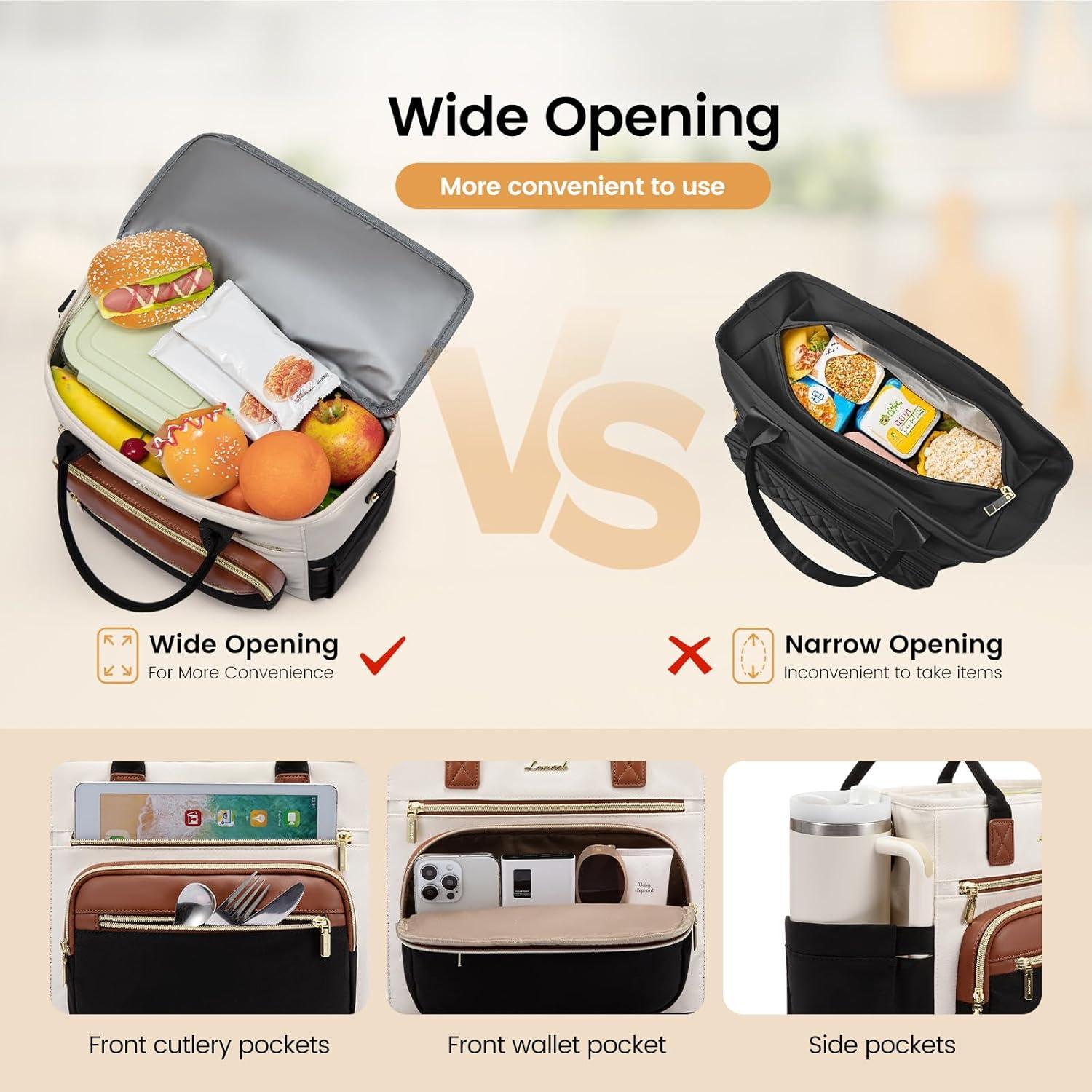 Bolsa de Almuerzo Aislada LOVEVOOK Grande 13L Negra