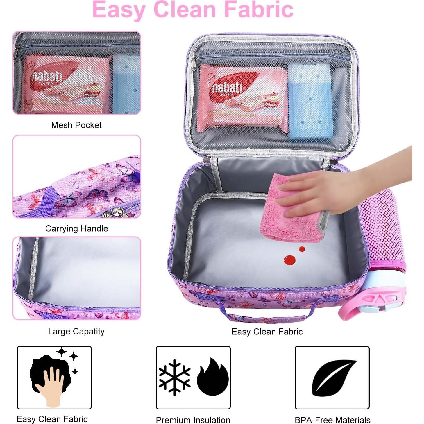 RHCPFOVR Kids Lunch Bag - Insulated Lunch Box for Boys Girls,Washable Lunch Bag and Reusable Toddler Leak-proof Lunchbox for School and Daycare