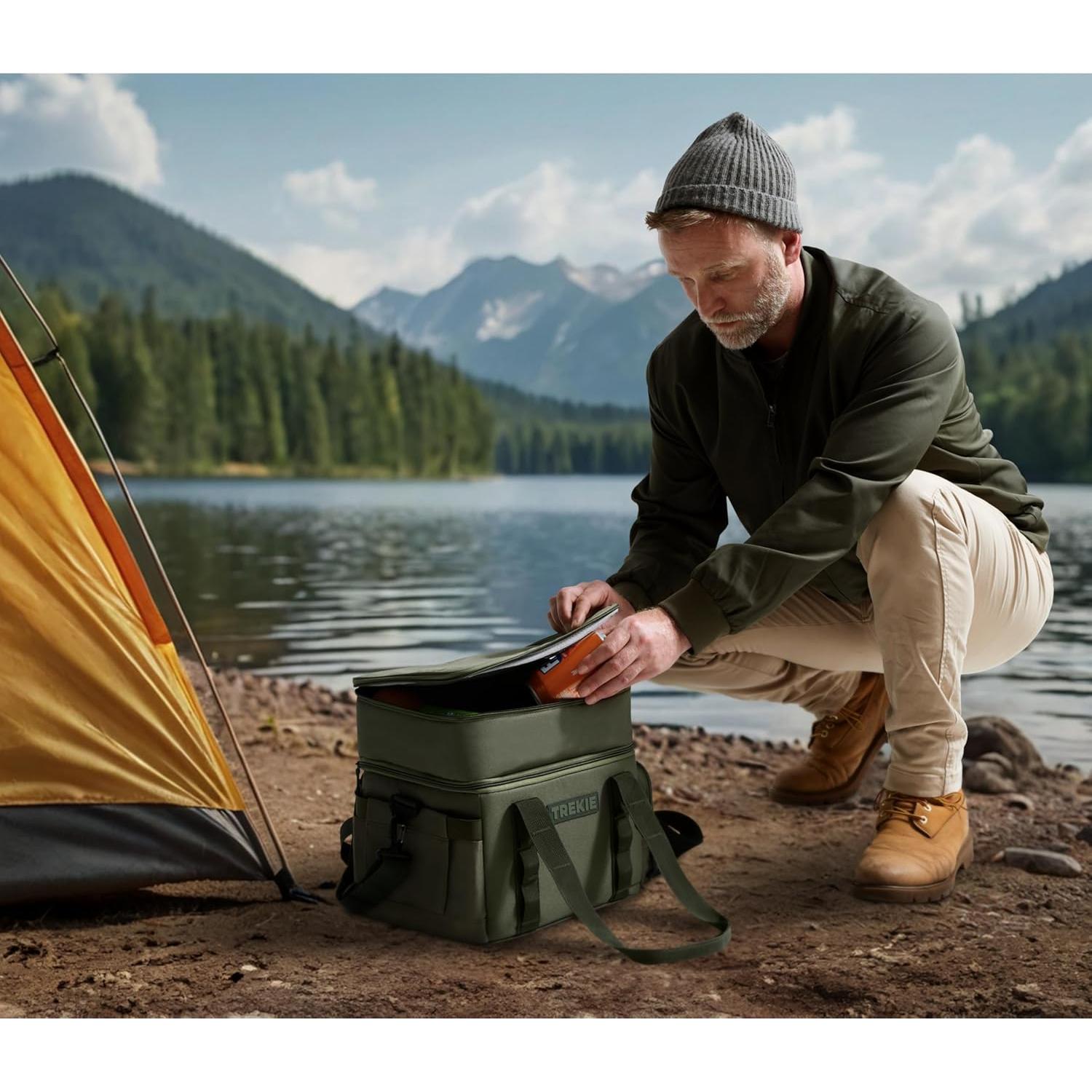Bolsa de Almuerzo Aislada TREKIE Scout 20L Verde con Hielo