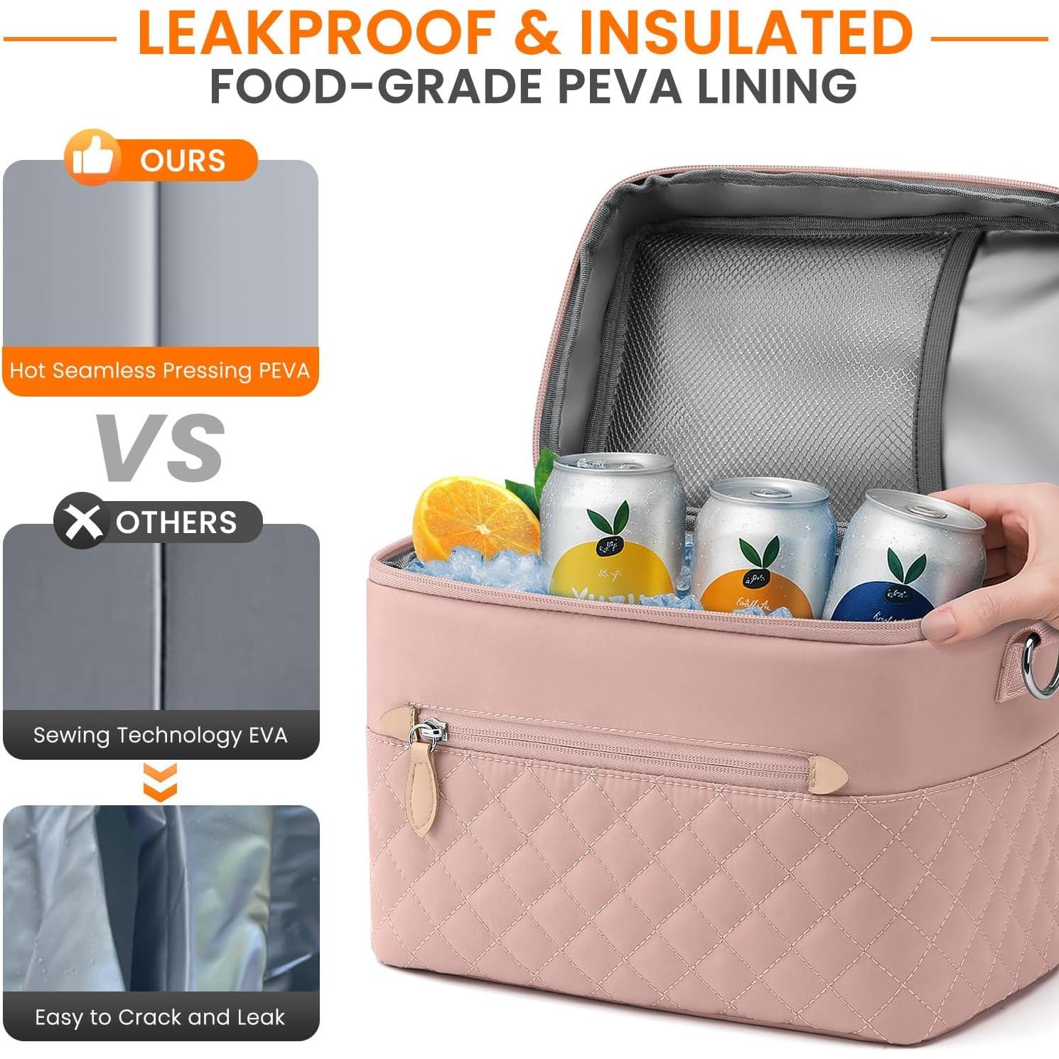 Bolsa de Almuerzo Aislada Tenot Rosa 8.5L Reutilizable