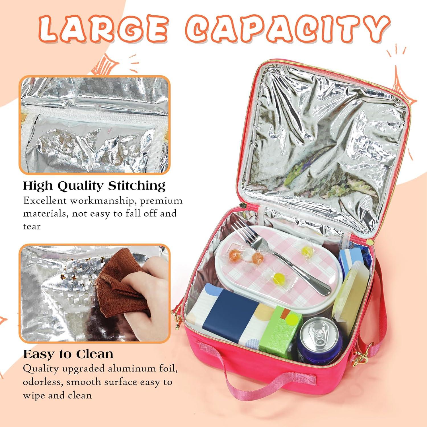 Bolsa de Almuerzo Aislada LOKFAR 7.2L Nylon Impermeable Rojo Rosa