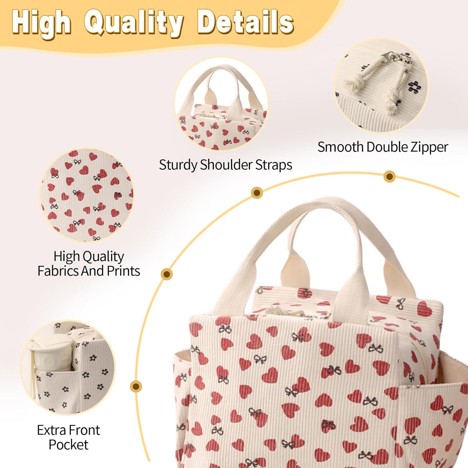 Bolsa de Almuerzo Aislada FAMTUDE Corduroy Love 13.5L