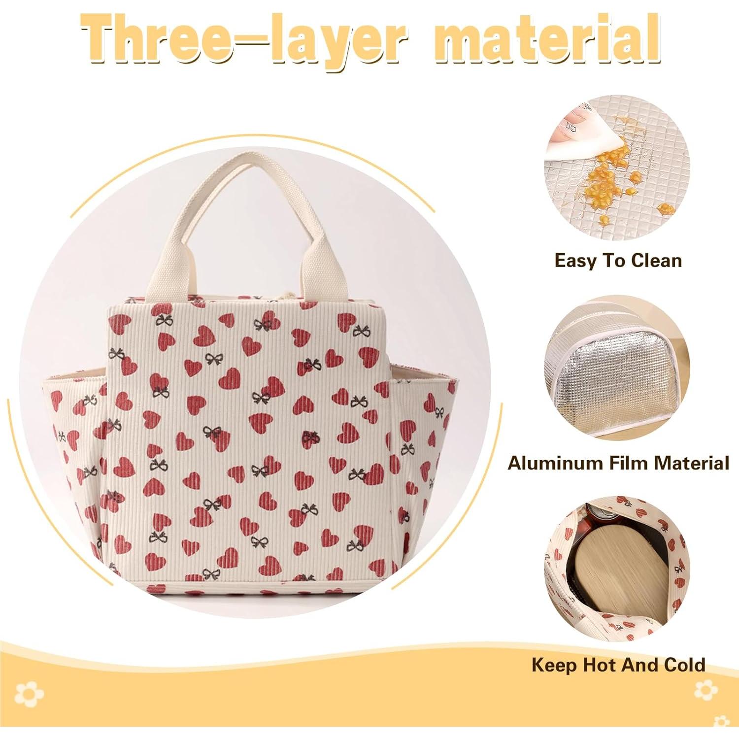 Bolsa de Almuerzo Aislada FAMTUDE Corduroy Love 13.5L