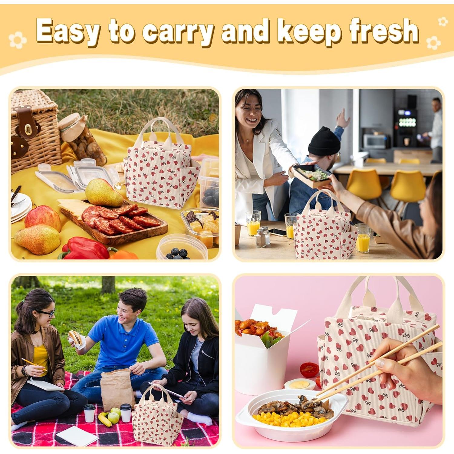 Bolsa de Almuerzo Aislada FAMTUDE Corduroy Love 13.5L