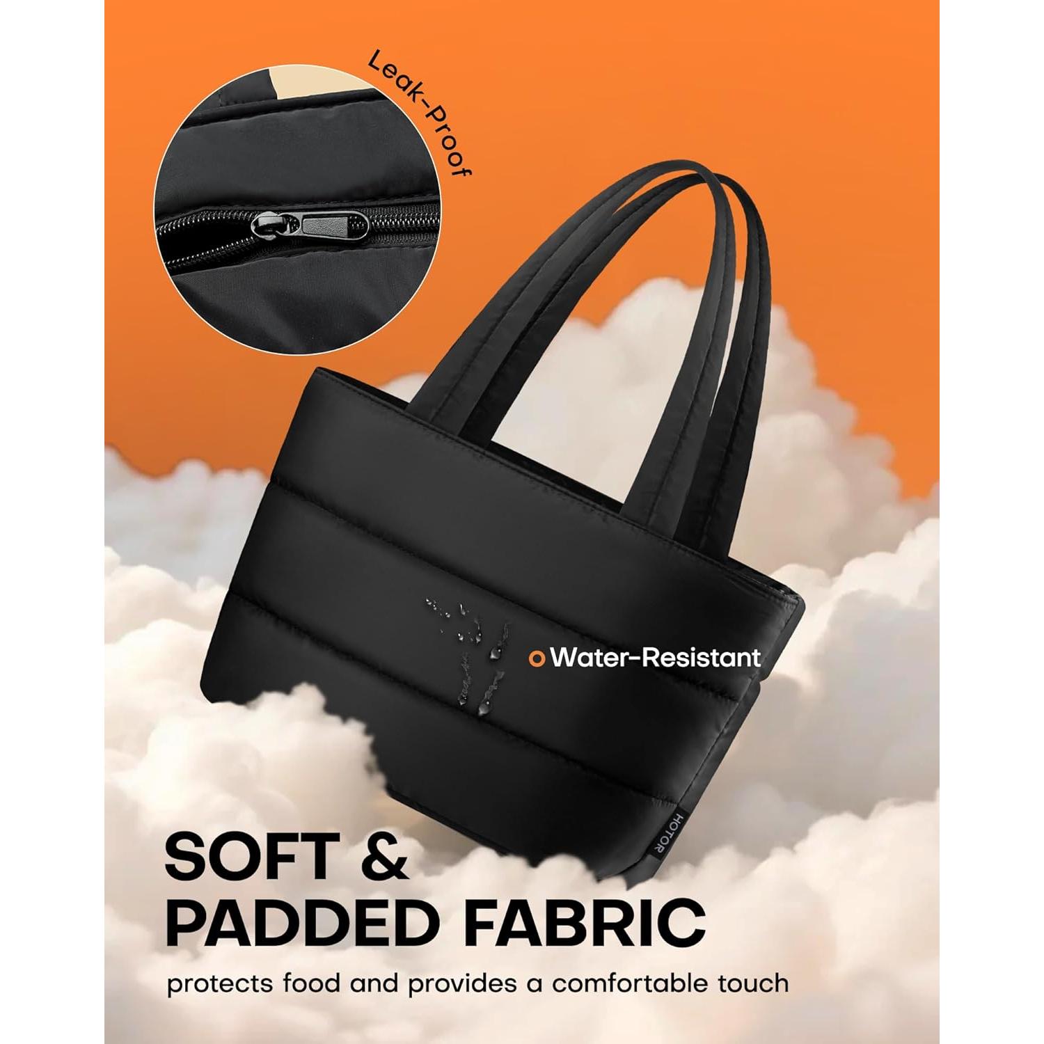 Bolsa Térmica Aislada HOTOR para Almuerzo - Negra 8.5L