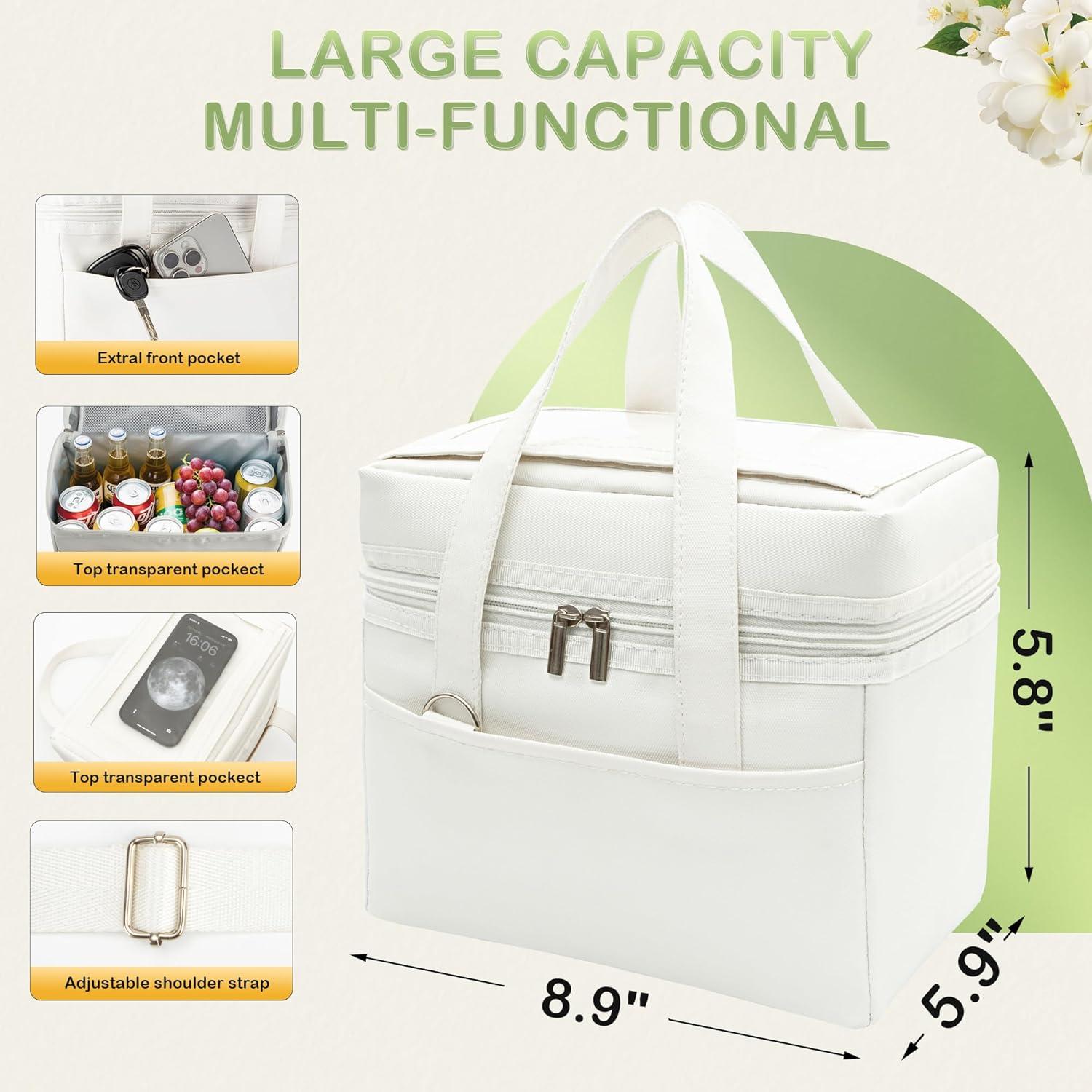 Bolsa de Almuerzo Aislada Lanynne Beige 24.9x15x22.6 cm