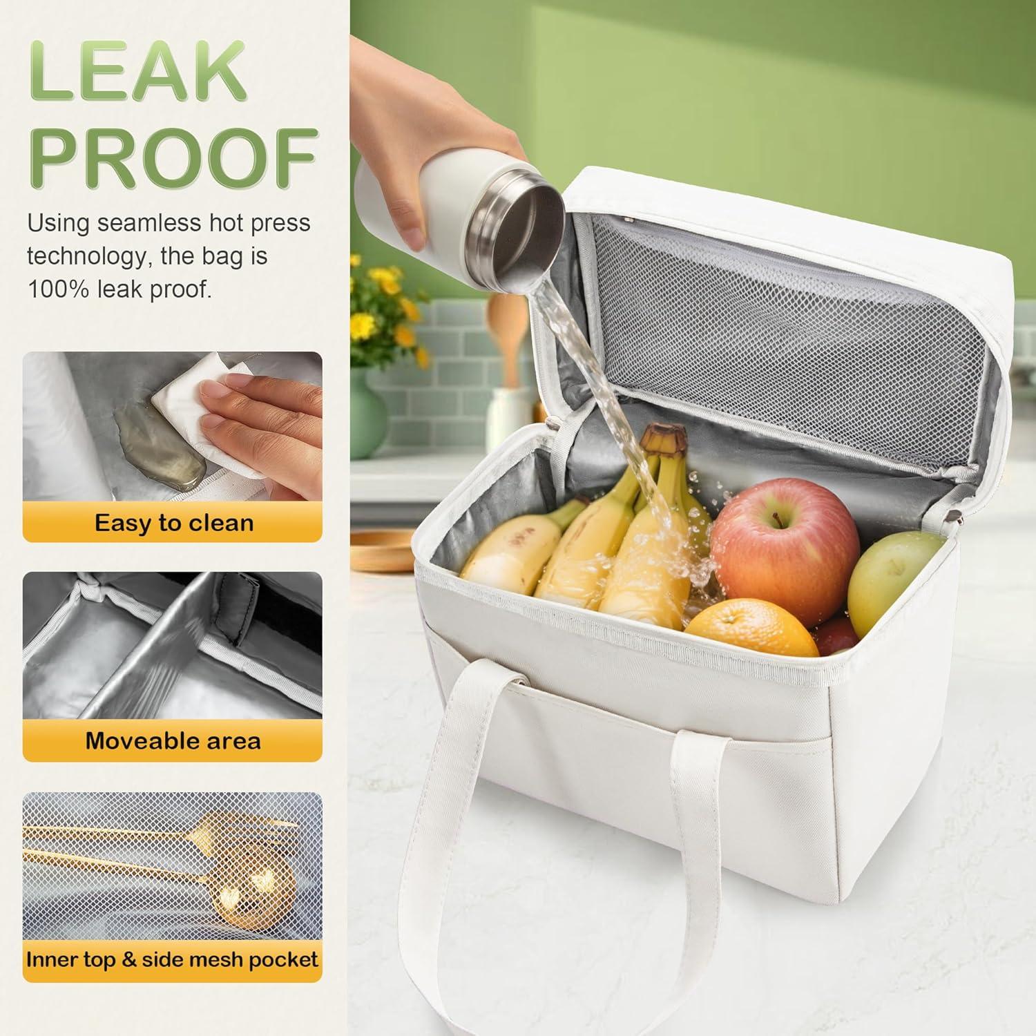 Bolsa de Almuerzo Aislada Lanynne Beige 24.9x15x22.6 cm