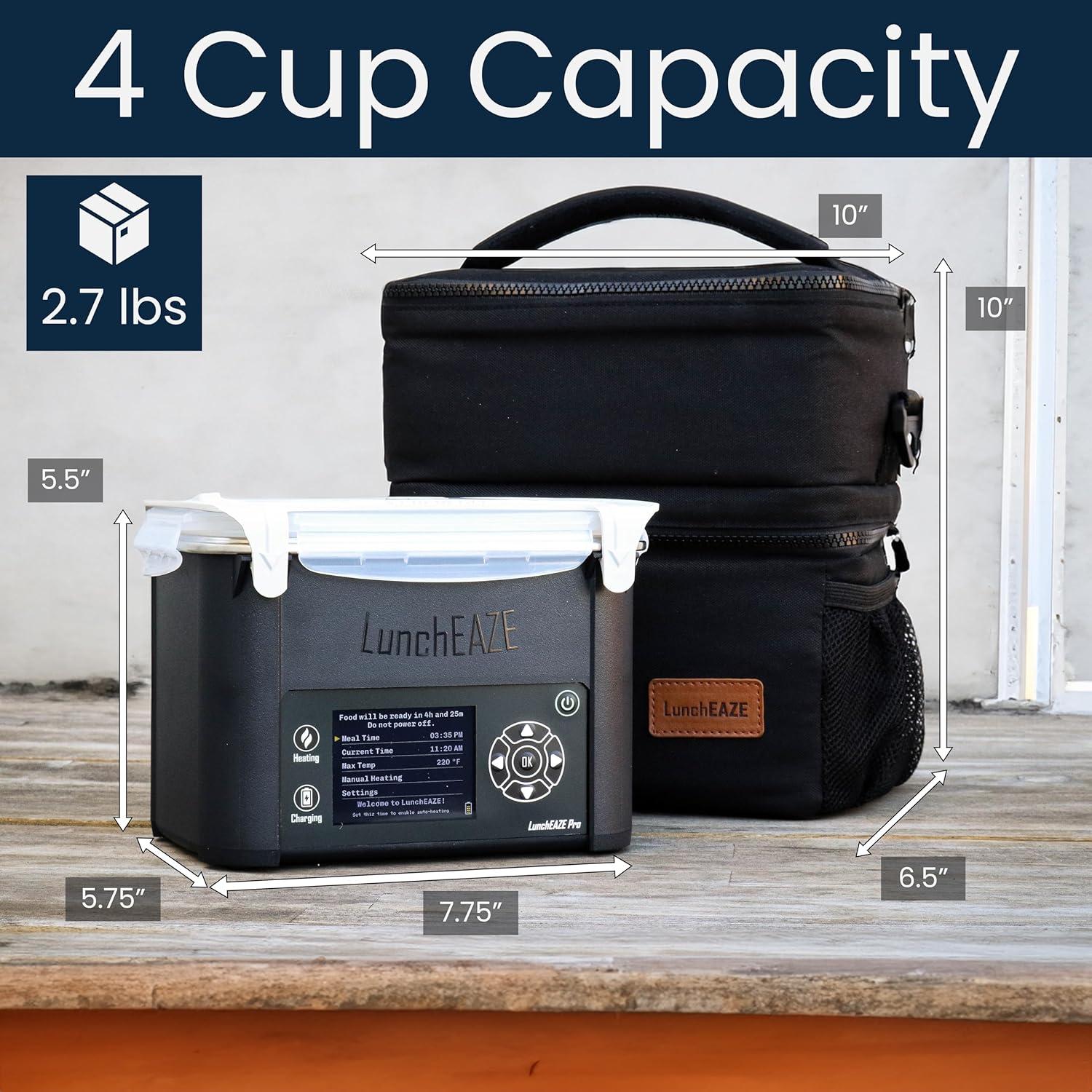 Caja Térmica Eléctrica Sin Cable LunchEAZE Pro 4 Tazas