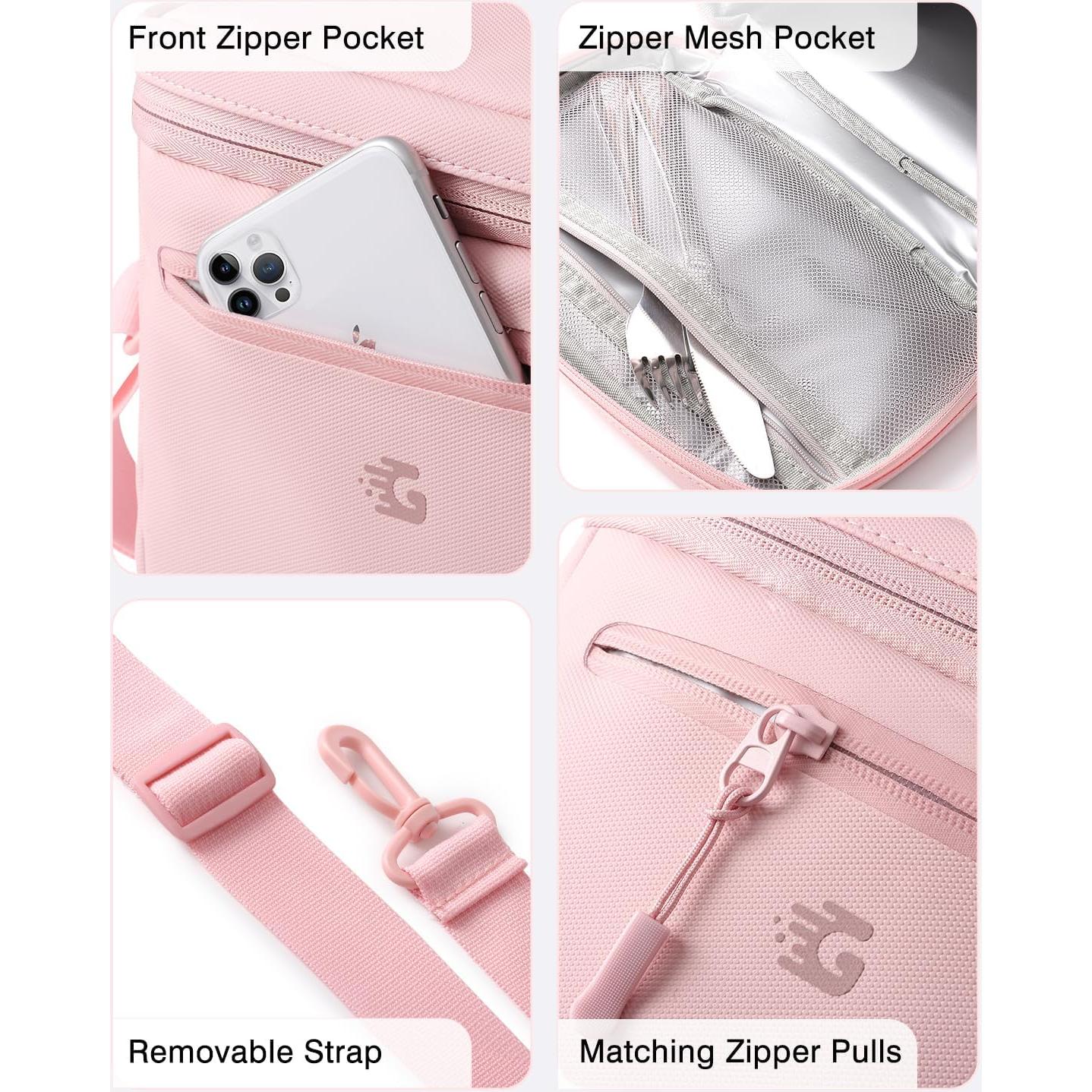 Bolsa de Almuerzo Aislada GLORIEROO Rosa 8L Impermeable