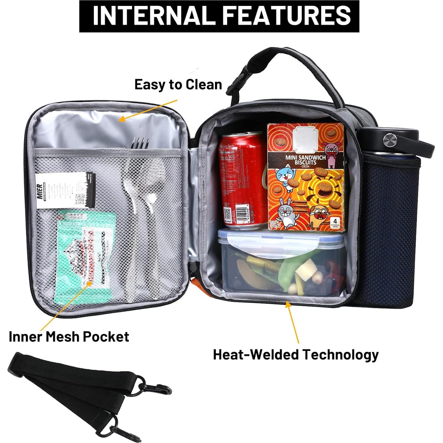 Bolsa de Almuerzo Expandible MIER Aislada 9L Gris/Naranja