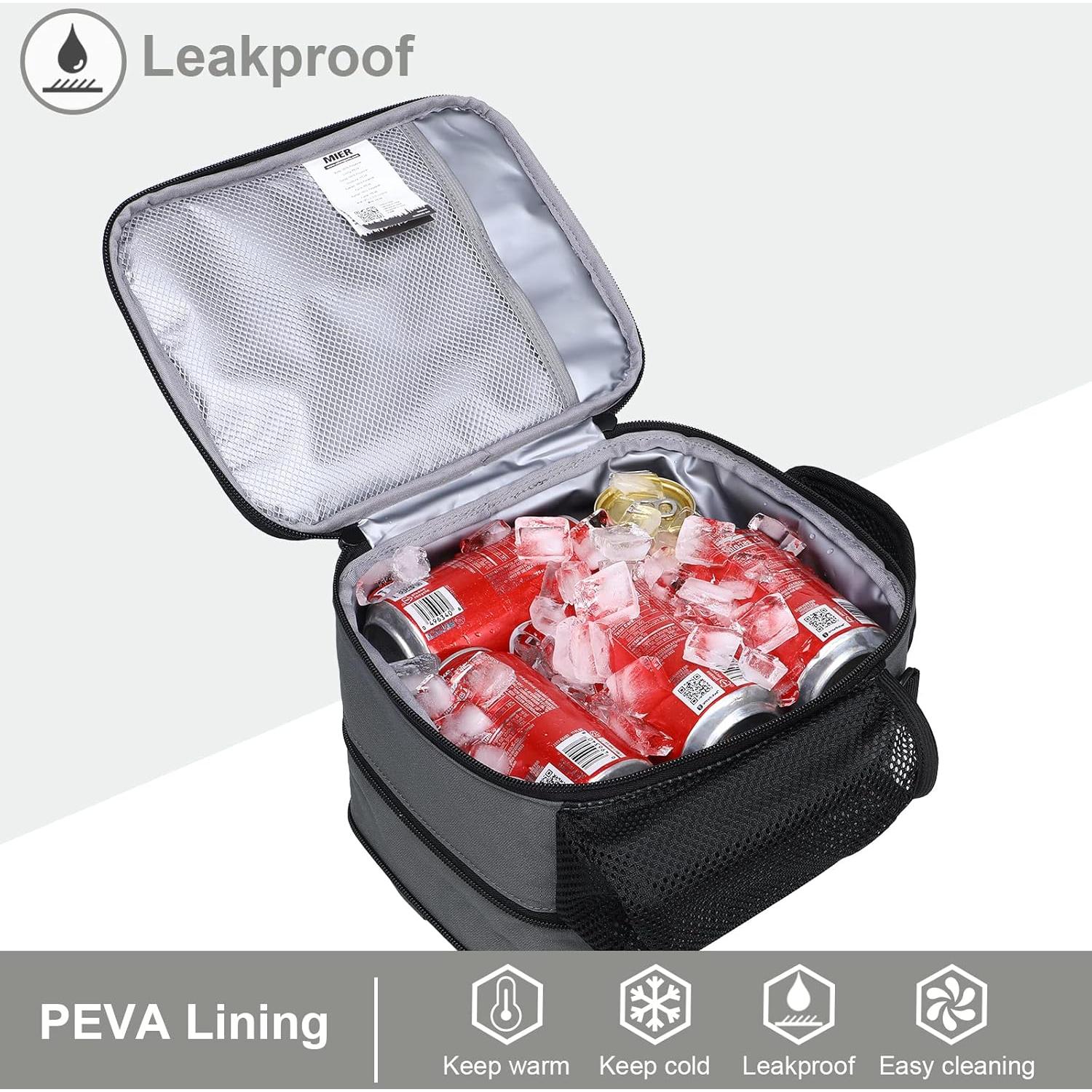 Bolsa de Almuerzo Expandible MIER Aislada 9L Gris/Naranja