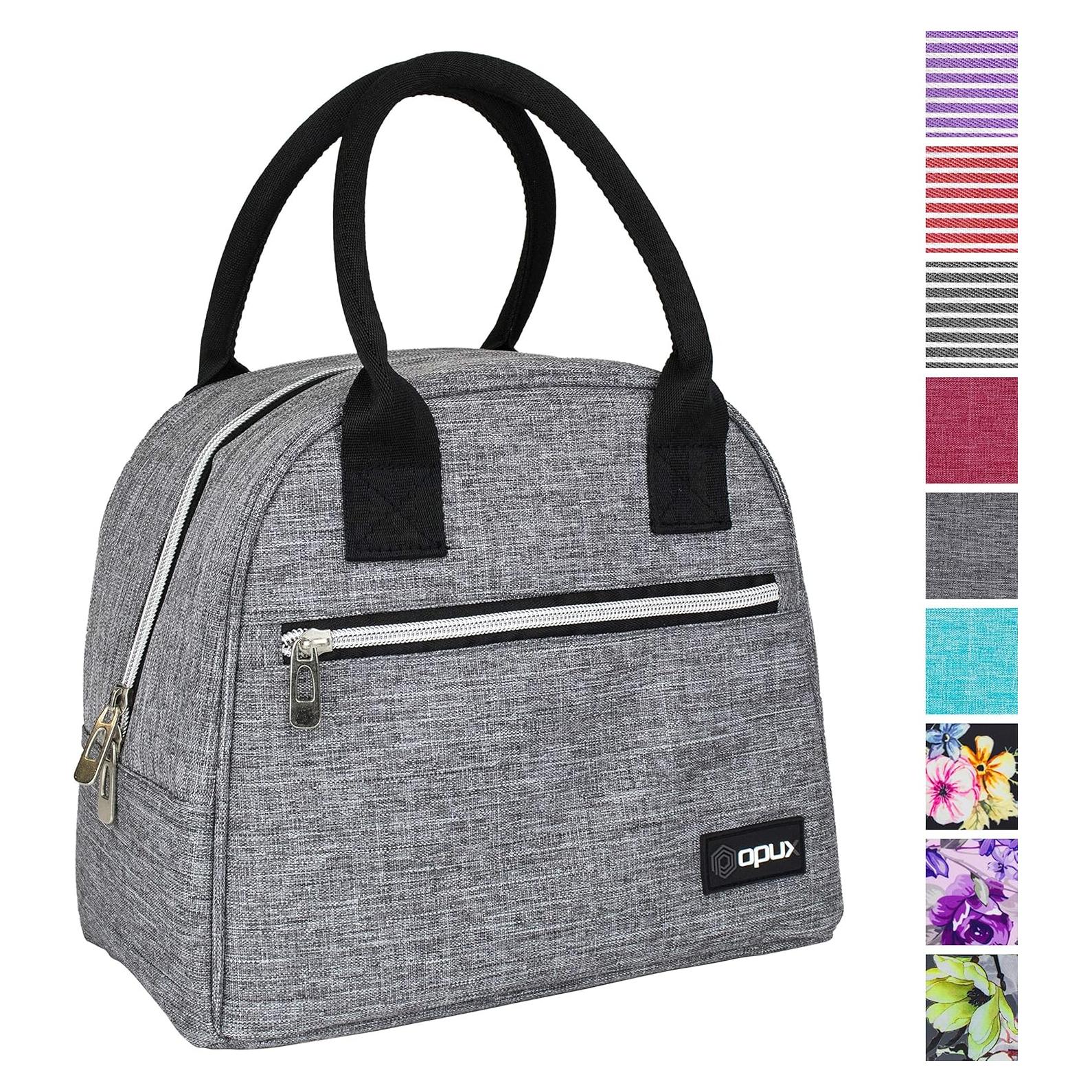 Caja de Almuerzo Aislada OPUX Gris Jaspeado 28x18x23 cm