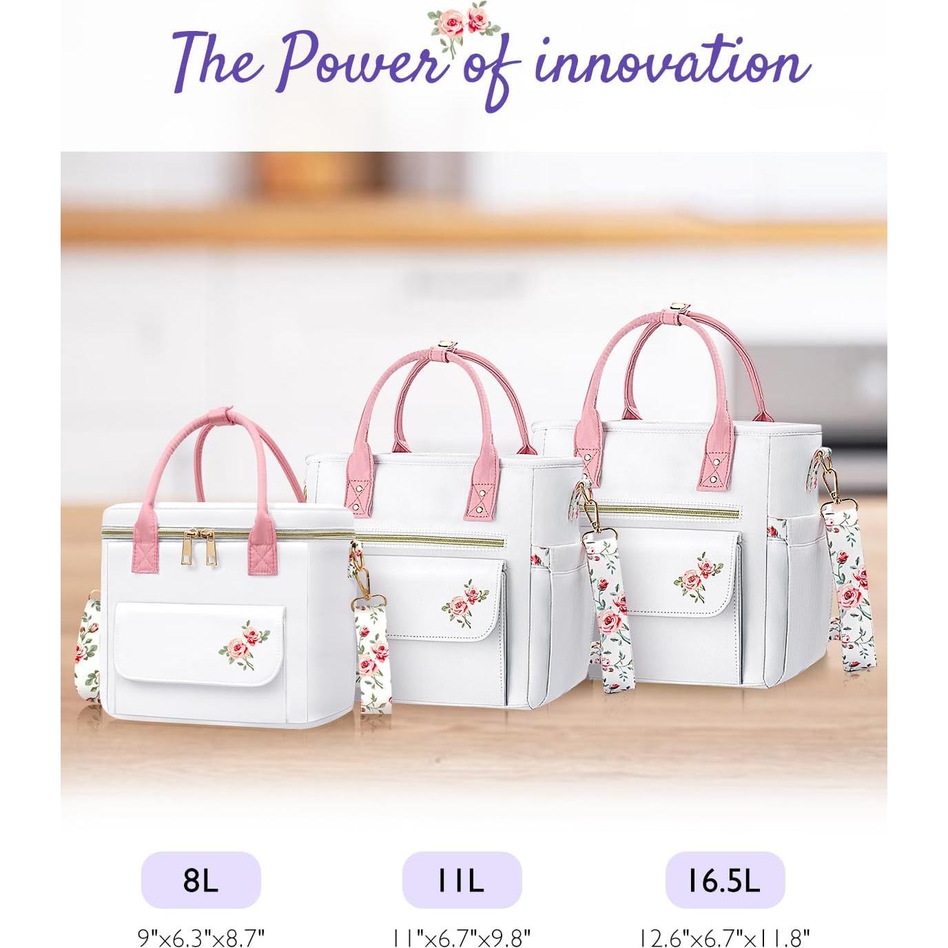 Bolsa de Almuerzo Aislada GLORIEROO Floral 8L Impermeable