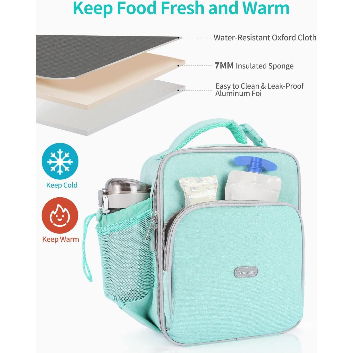 Caja de Almuerzo Aislante Amersun para Niños 4L Azul Claro