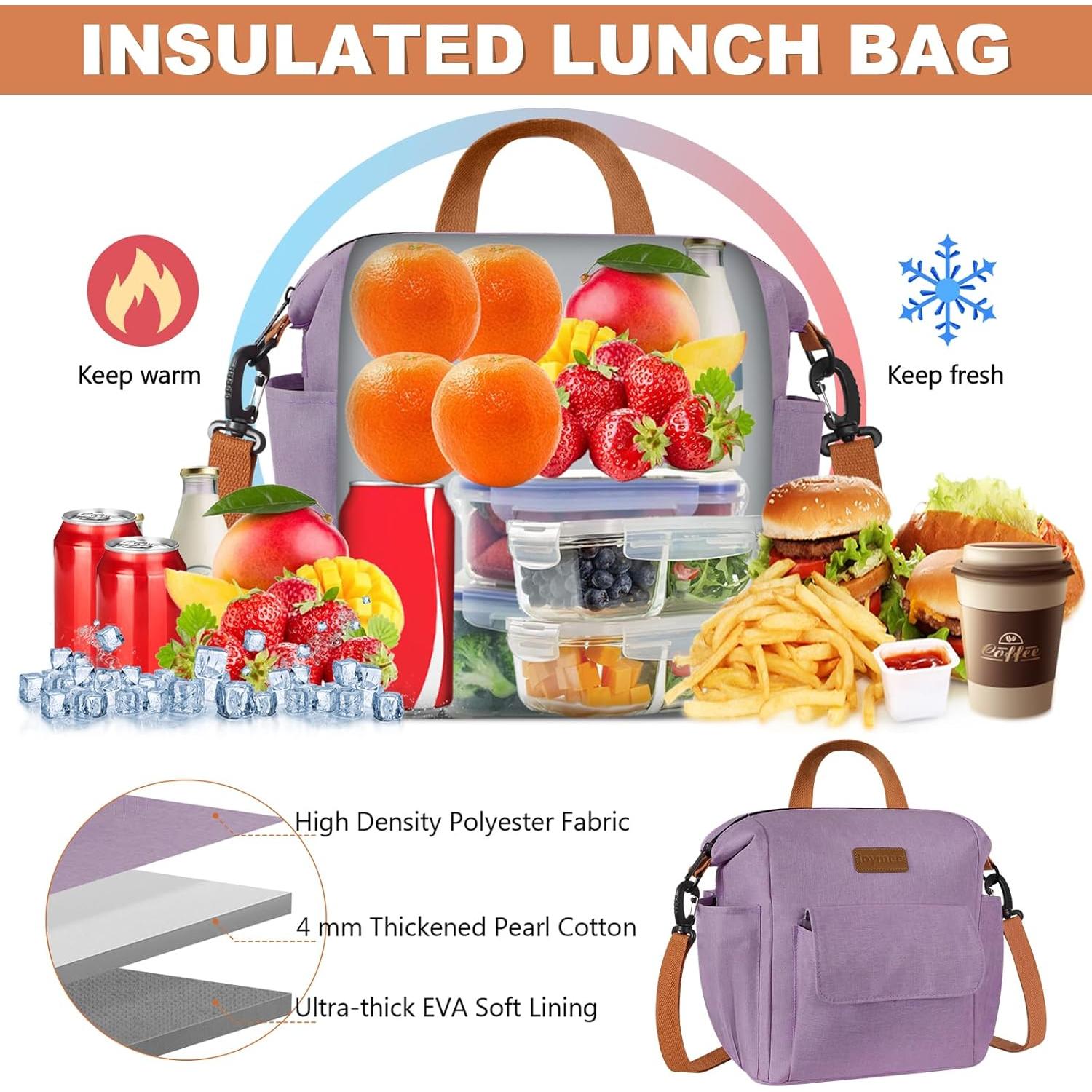 Bolsa de Almuerzo Térmica Joymee 25x16x31cm Púrpura
