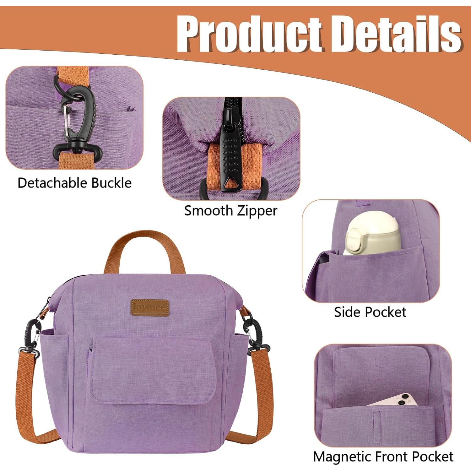 Bolsa de Almuerzo Térmica Joymee 25x16x31cm Púrpura