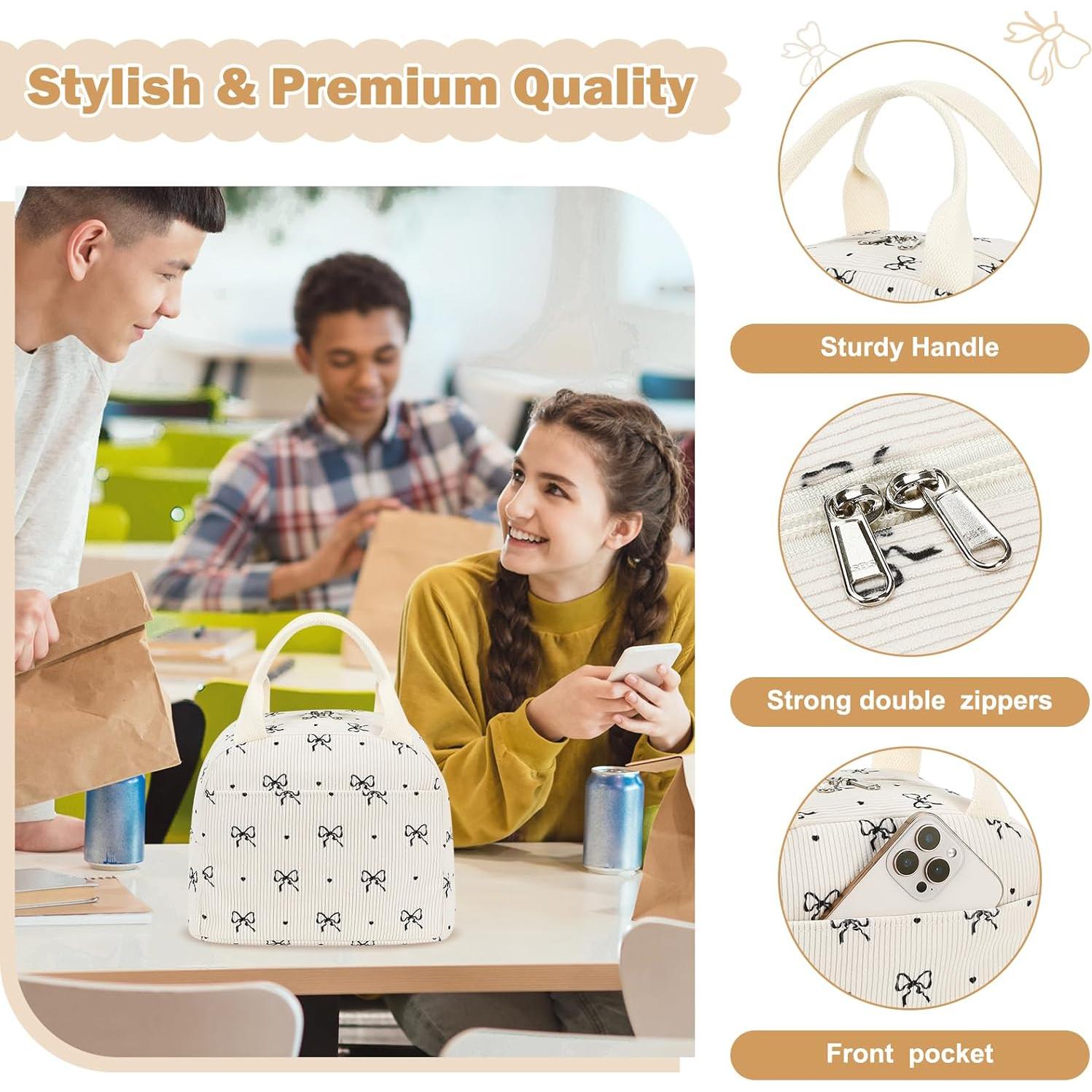 Bolsa de Almuerzo Aislada EurCross Marfil con Lazo Retro 10L