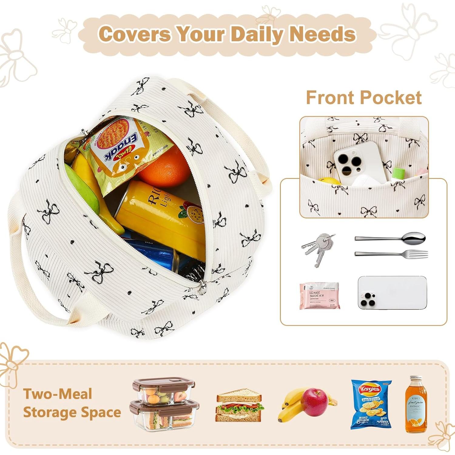 Bolsa de Almuerzo Aislada EurCross Marfil con Lazo Retro 10L