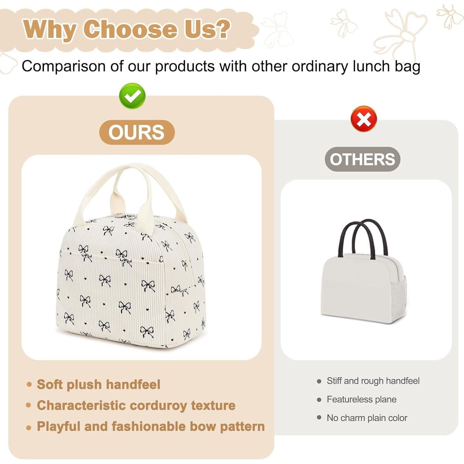 Bolsa de Almuerzo Aislada EurCross Marfil con Lazo Retro 10L