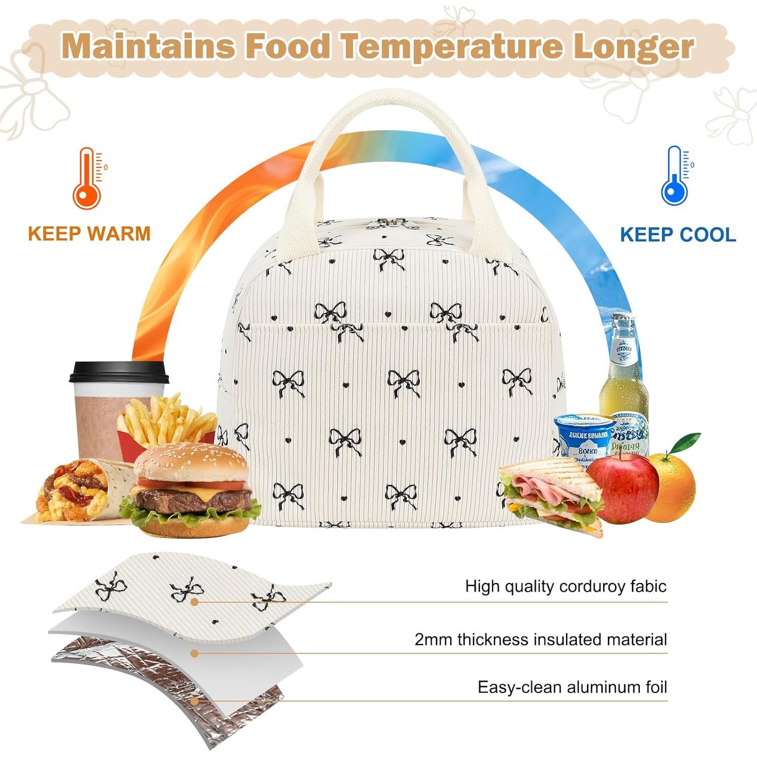 Bolsa de Almuerzo Aislada EurCross Marfil con Lazo Retro 10L