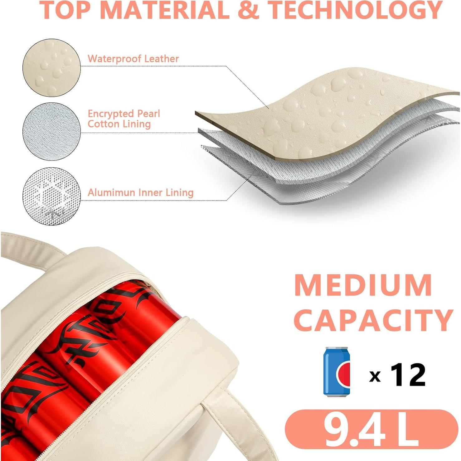 Bolsa de Almuerzo Aislada POETIC WREATH Blanca 9.4L