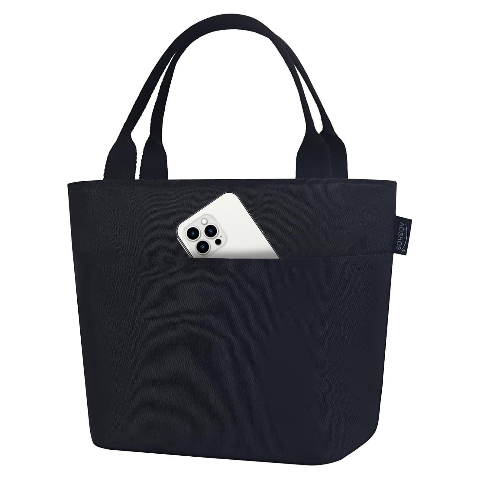 Bolsa Térmica Aosbos para Almuerzo Aislada Negra 10L