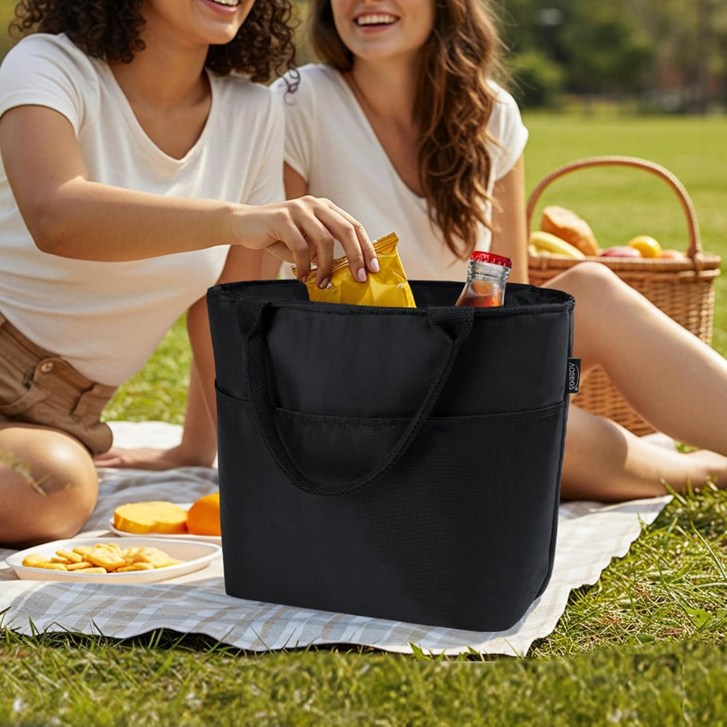 Bolsa Térmica Aosbos para Almuerzo Aislada Negra 10L