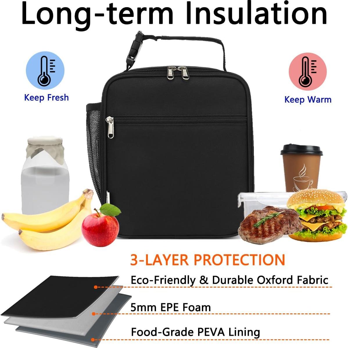 Caja de Almuerzo Térmica GYEUKHAM Negra 5.3L 4 Compartimentos