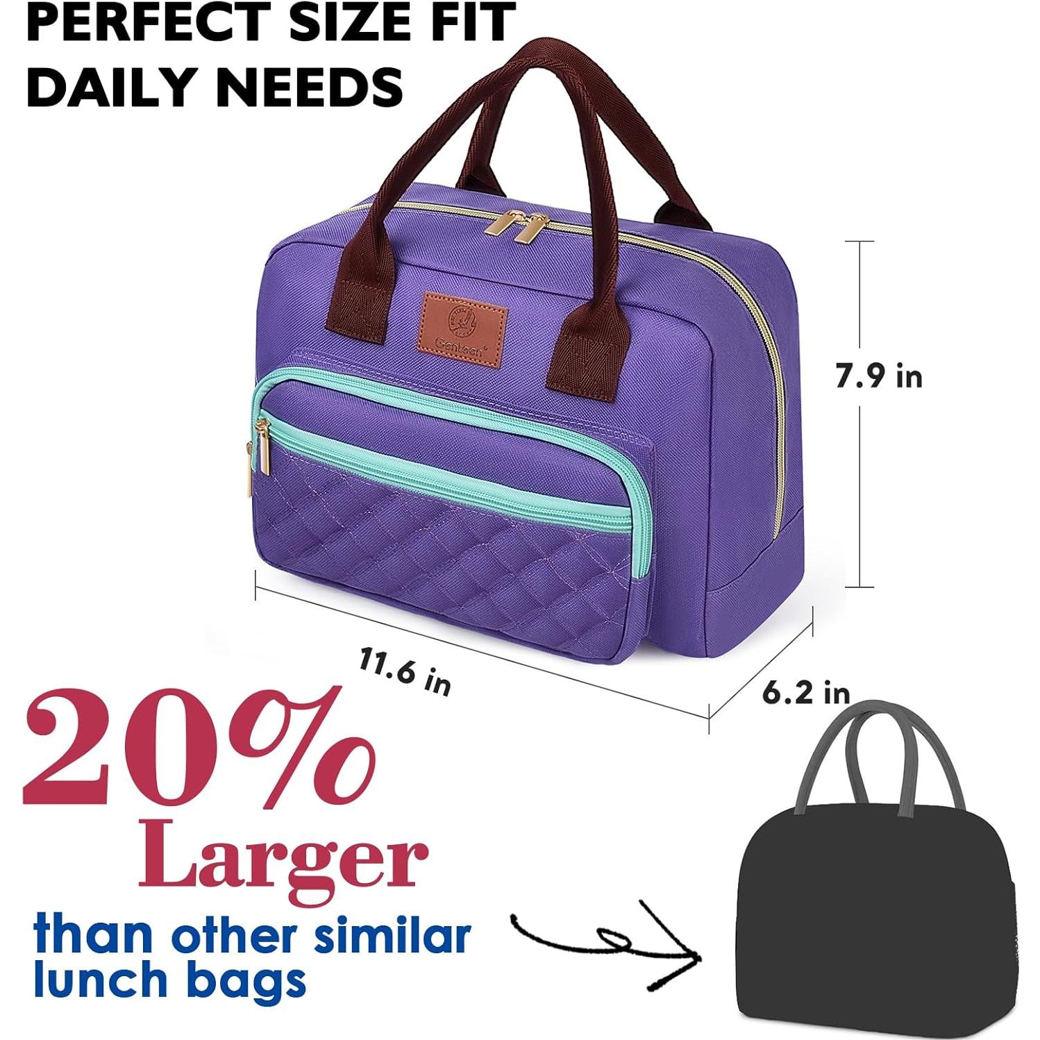 Bolsa de Almuerzo Aislada Genteen 14L Púrpura para Mujeres