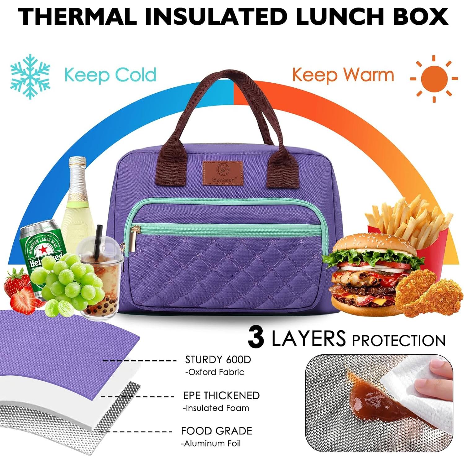 Bolsa de Almuerzo Aislada Genteen 14L Púrpura para Mujeres