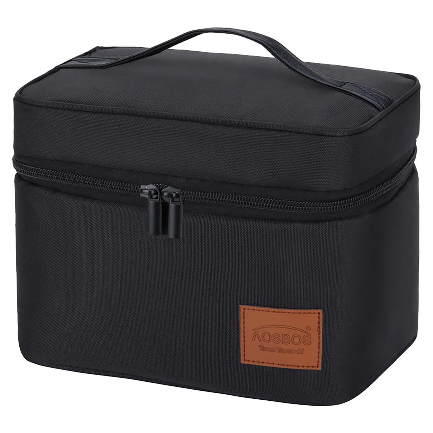 Bolsa de Almuerzo Aislada Aosbos 7.5L Negra para Adultos