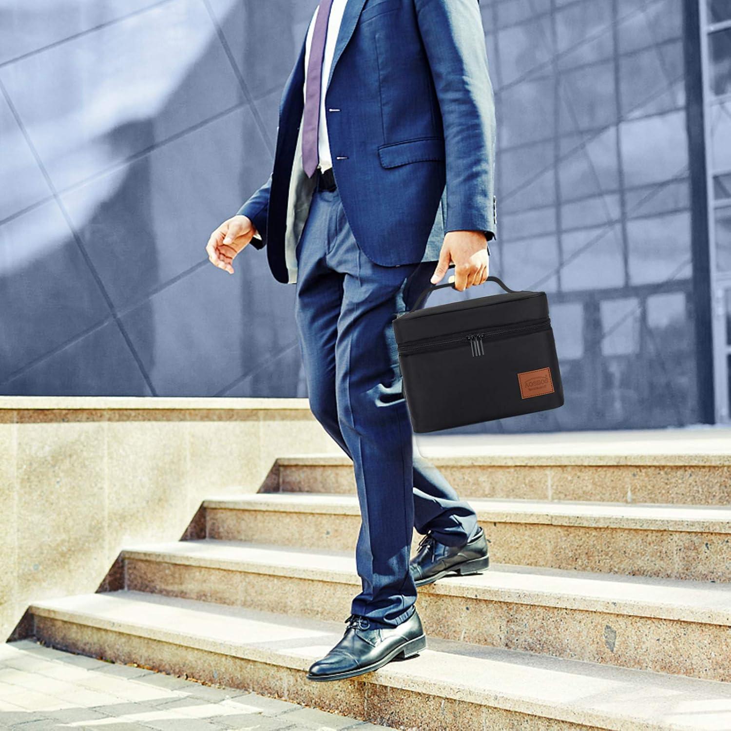 Bolsa de Almuerzo Aislada Aosbos 7.5L Negra para Adultos