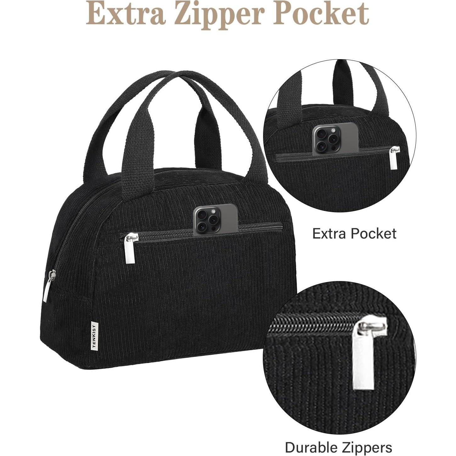 Bolsa Térmica Aislada TENKIST 8L Negra para Almuerzo