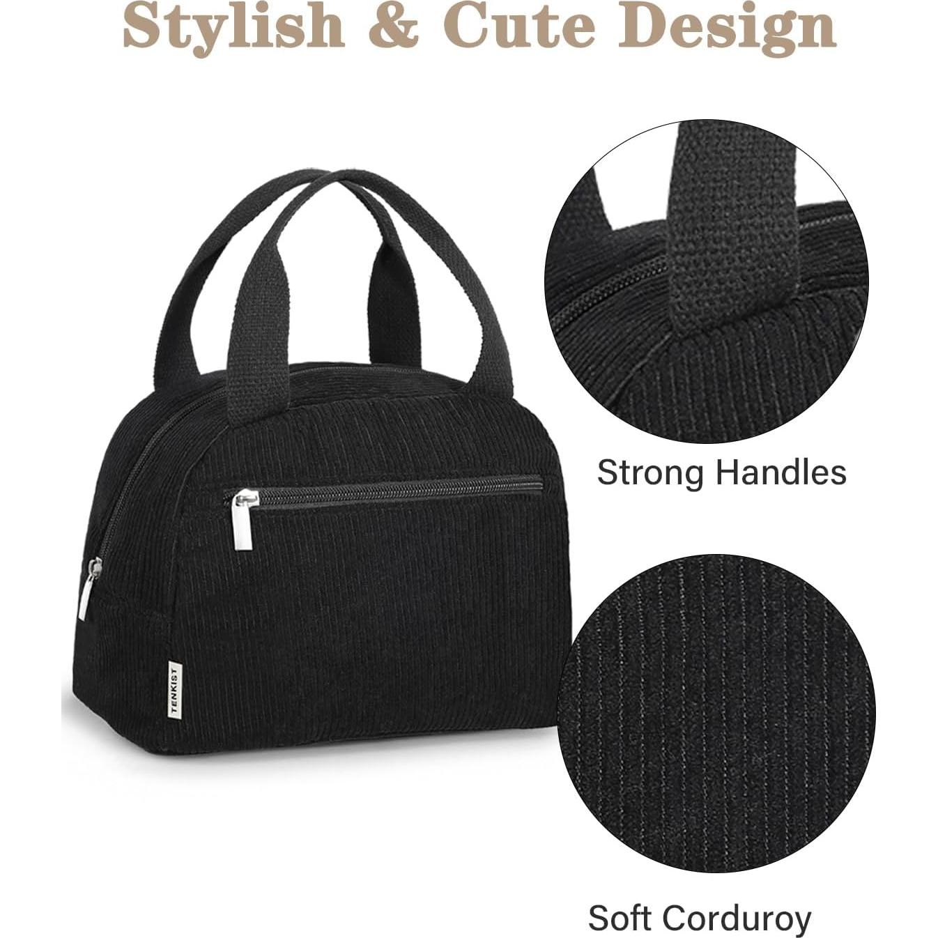 Bolsa Térmica Aislada TENKIST 8L Negra para Almuerzo