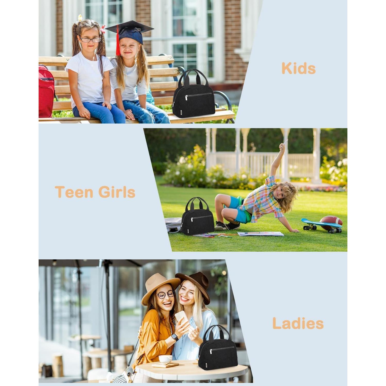 Bolsa Térmica Aislada TENKIST 8L Negra para Almuerzo