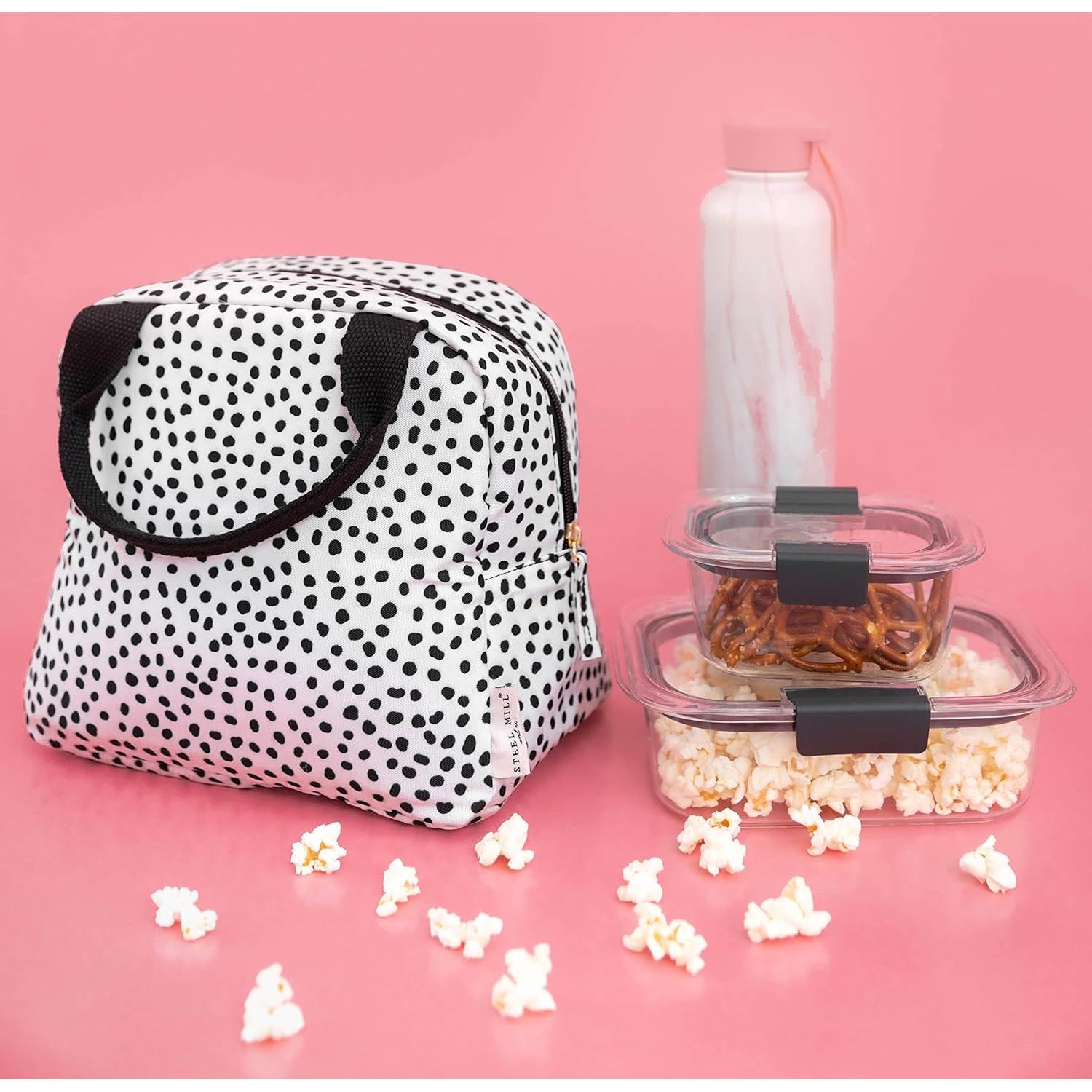 Bolsa Térmica Aislada Steel Mill & Co para Almuerzo - Puntos Negros