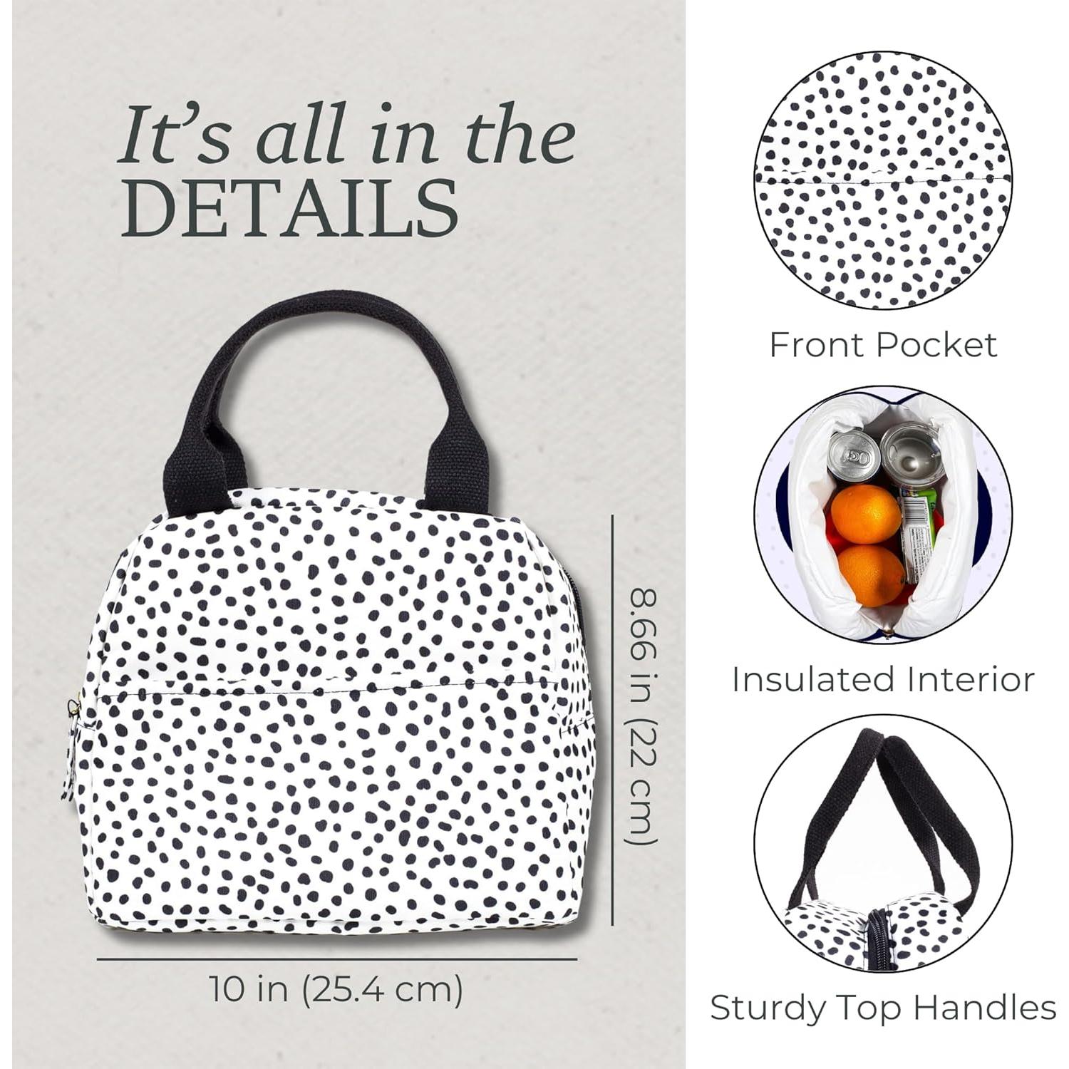 Bolsa Térmica Aislada Steel Mill & Co para Almuerzo - Puntos Negros