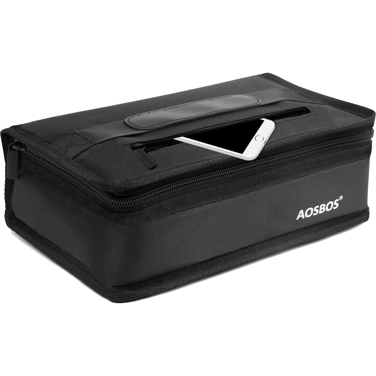 Bolsa de Almuerzo Aislada Aosbos Negra - Compacta y Térmica 3.5L